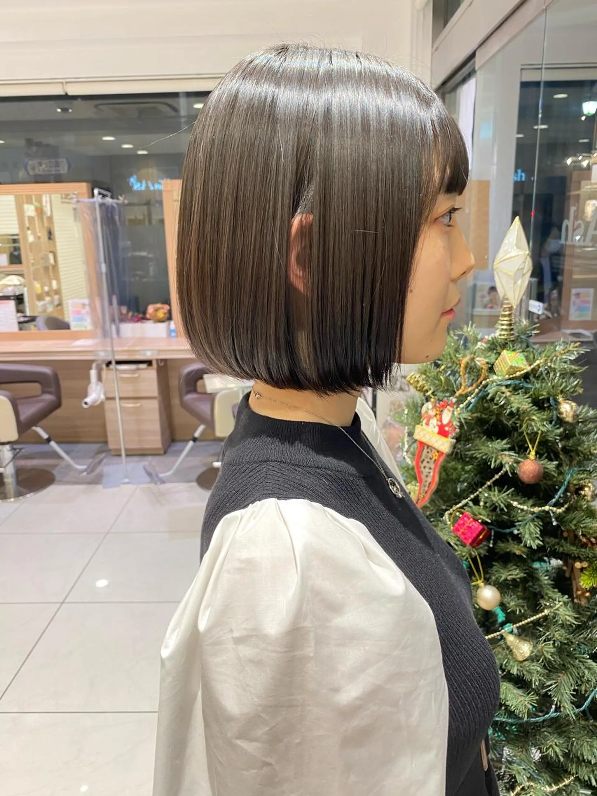 ショート パーマ ボブ ストレートパーマ 寺内 紳悟のヘアスタイル