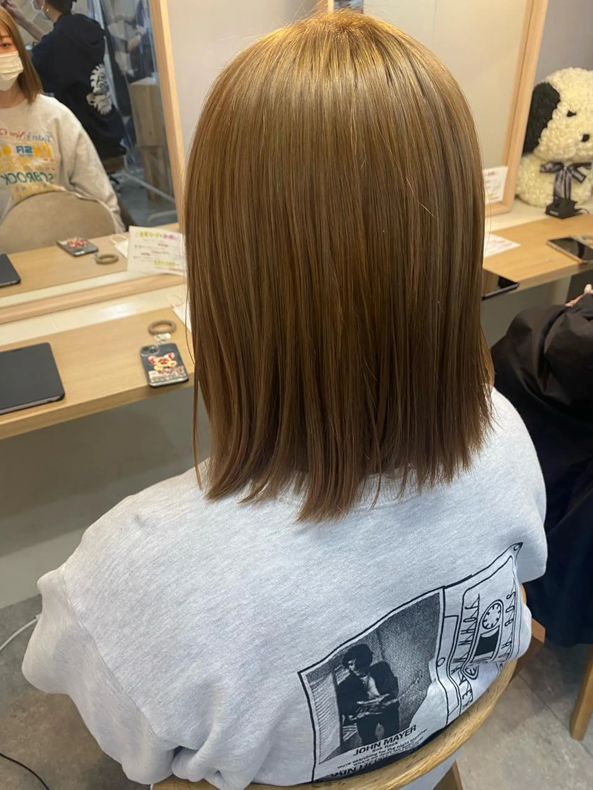 ミディアム カラー ヘアアレンジ ブリーチ ヘアカラー ボブ /ニュアンス/ satomi🧸💖のヘアスタイル