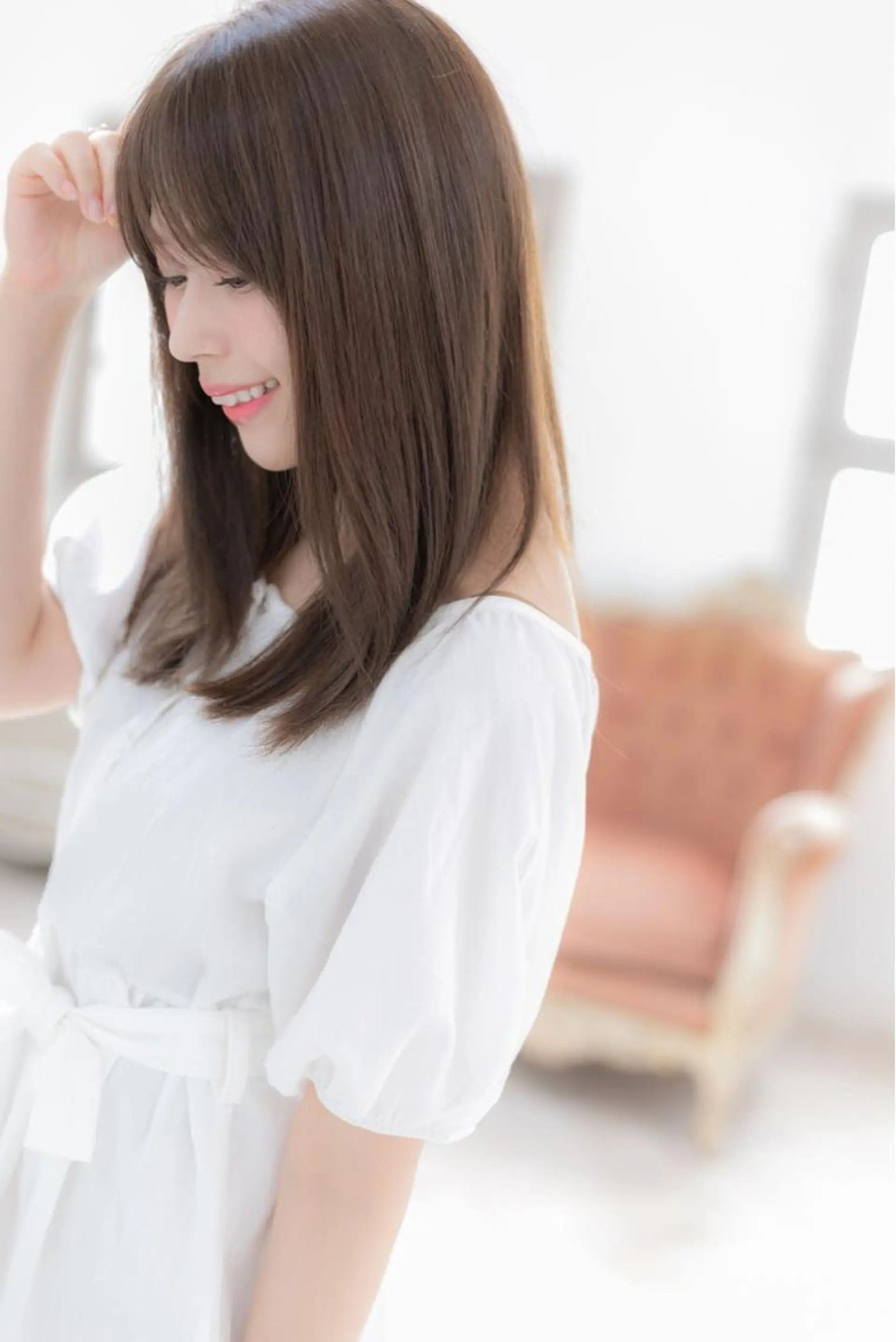 セミロング カラー パーマ ヘアアレンジ メンズ 川上 有香のヘアスタイル