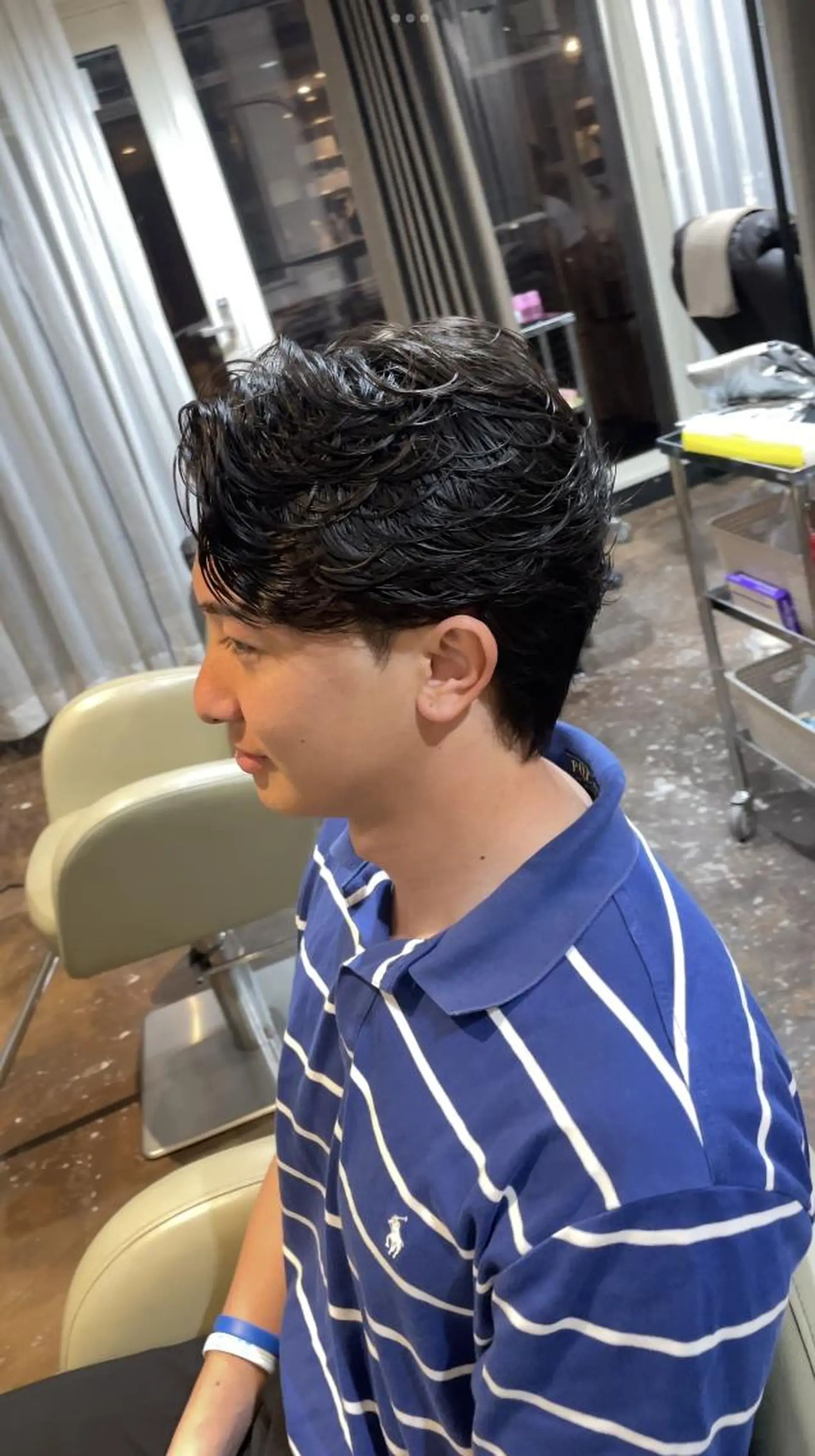 パーマ メンズ カット パーマ 波巻きスパイラル/ メンズパーマ/ゆうひのヘアスタイル