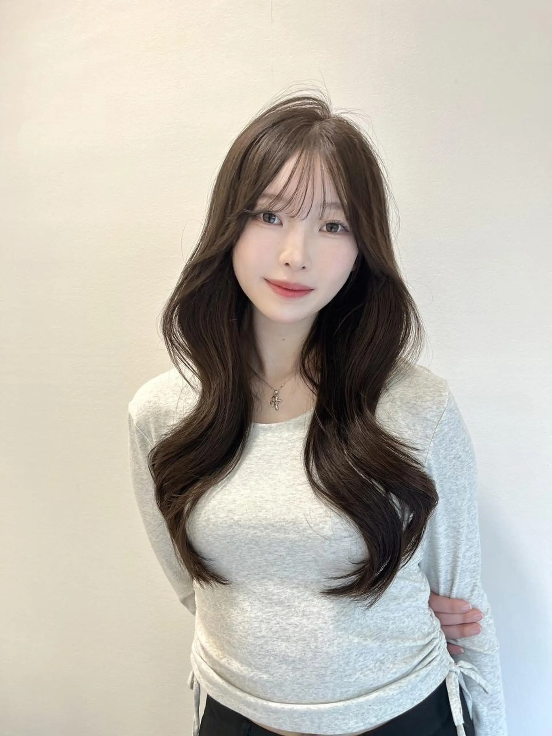 ロング カラー 🤎大人かわいい🤎 韓国レイヤー🤎のヘアスタイル