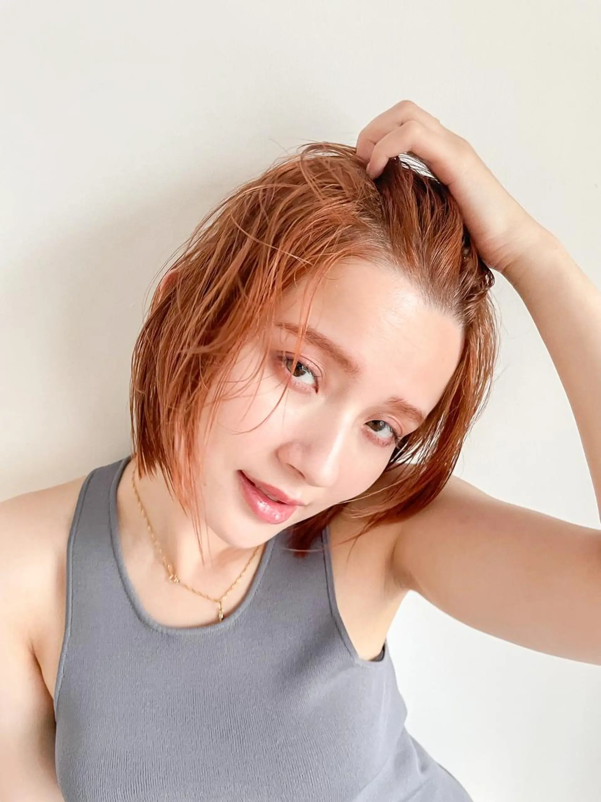 ショート ショートボブ ボブ エギョモリ 天使の羽バング・フェザーバング ハッシュカット カット ヘアカラー CEINE PATHのヘアスタイル