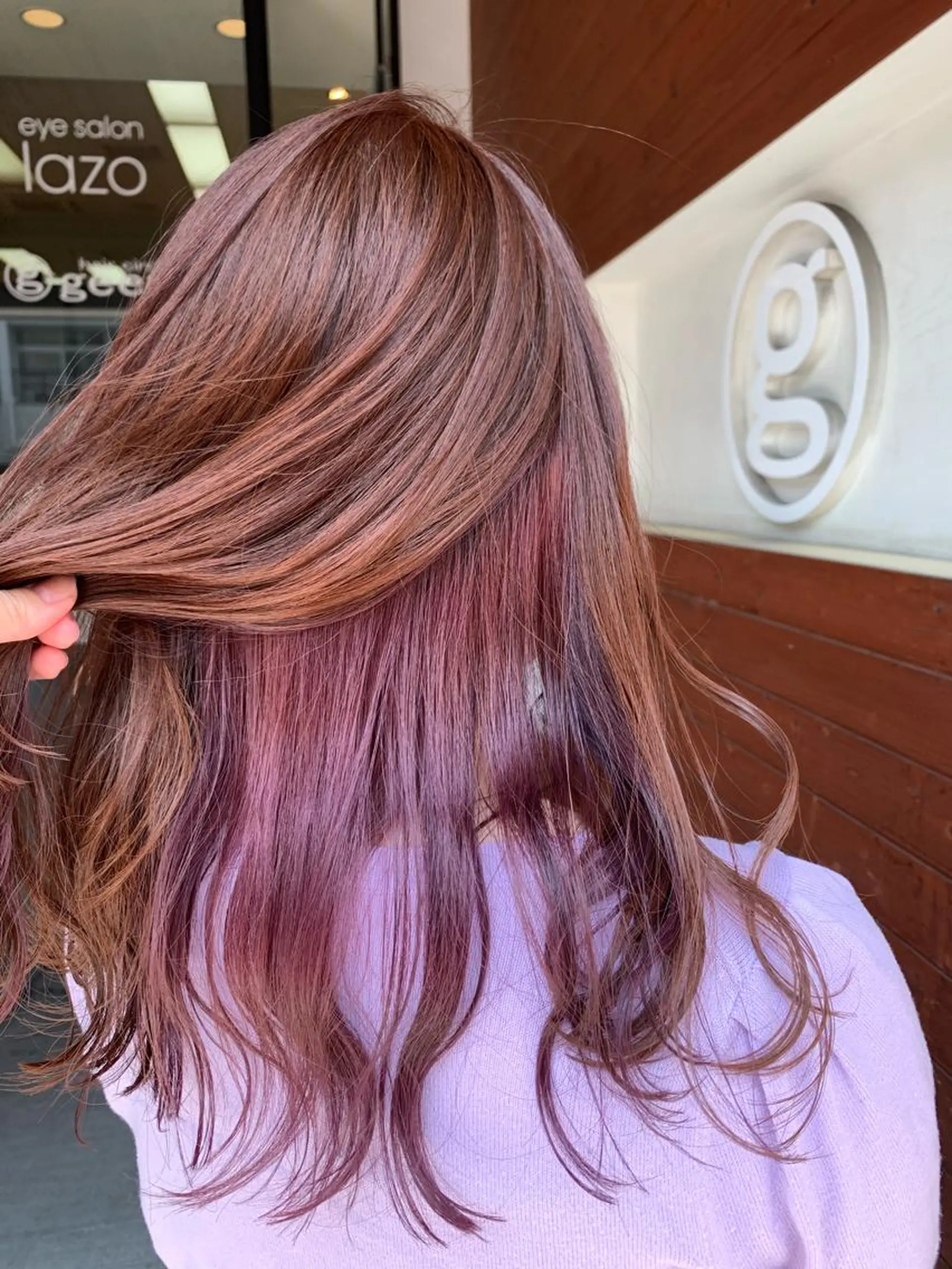 ロング ピンクブラウン カット ヘアカラー トリートメント IORI #韓国ヘア#髪質改善のヘアスタイル