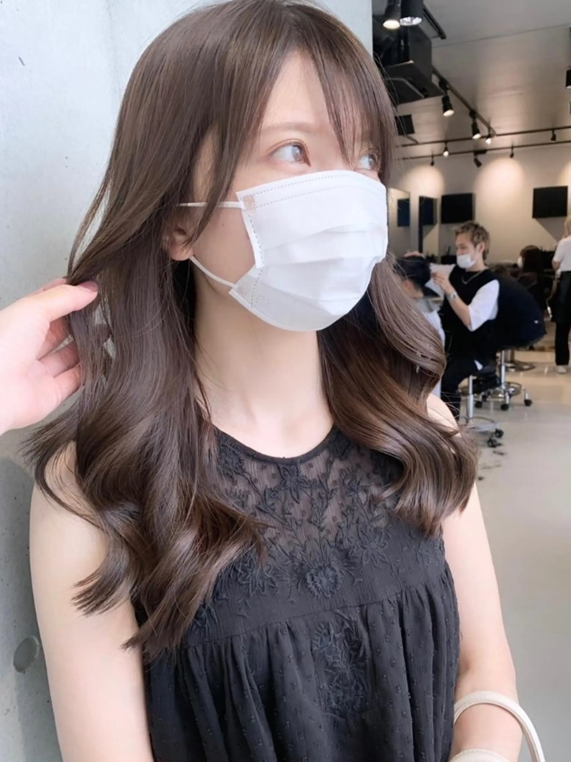 ロング カラー カット ヘアカラー トリートメント ヘッドスパ ヘアセット 透明感/オリーブ/ グレージュ/YUKAのヘアスタイル