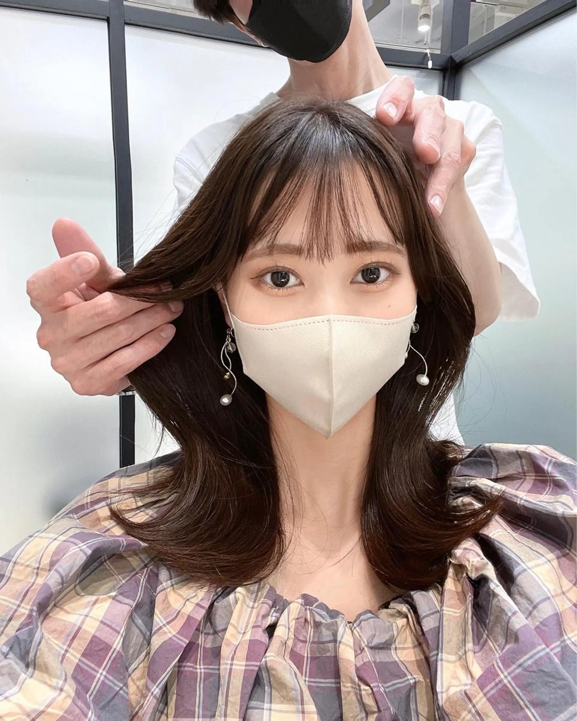 セミロング カット ヘアカラー トリートメント 韓国レイヤーカット 髪質改善▫️水野有真のヘアスタイル