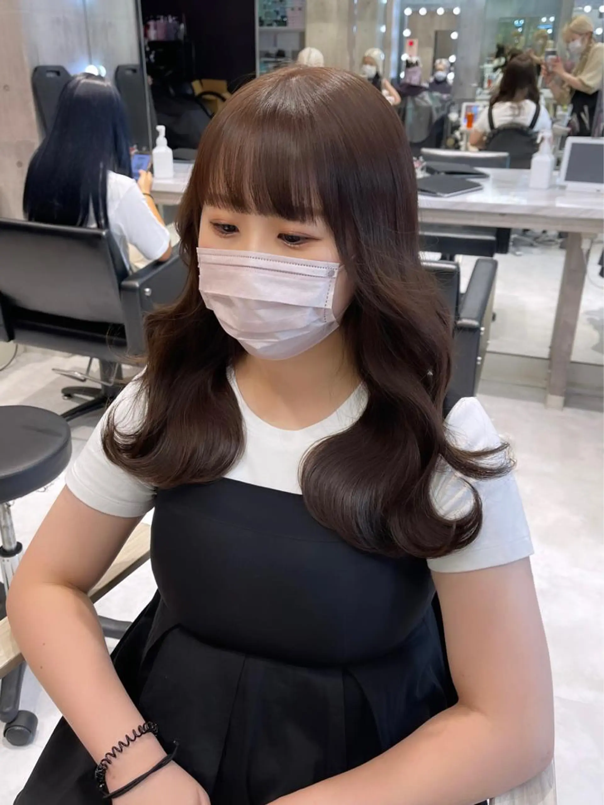 ロング カラー パーマ ヘアアレンジ メンズ キッズ ネイル マツエク・マツパ アイブロウ 🎀韓国スタイル YURINA🎀のヘアスタイル