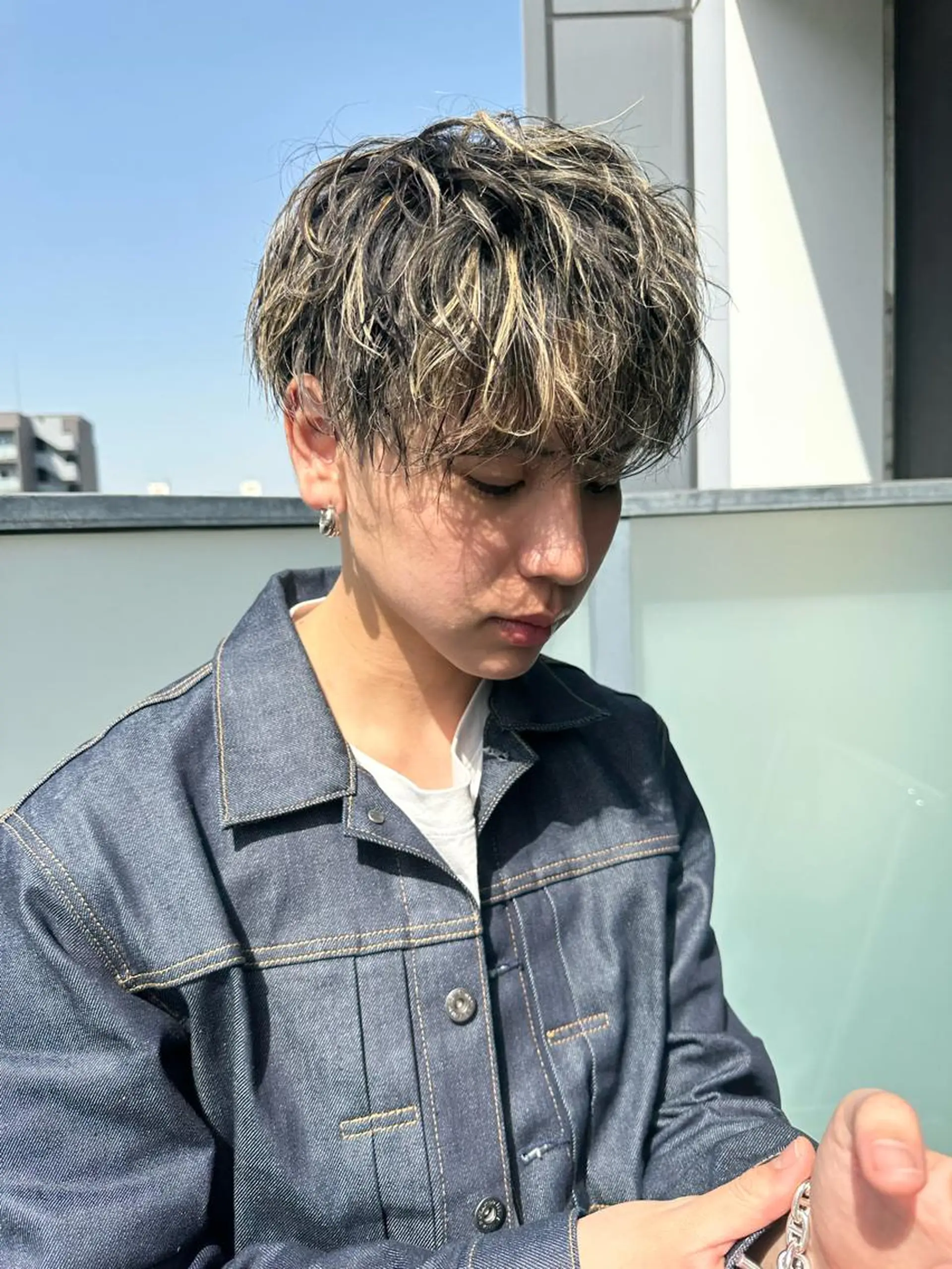 カラー パーマ メンズ カット パーマ 増渕 駿介のヘアスタイル