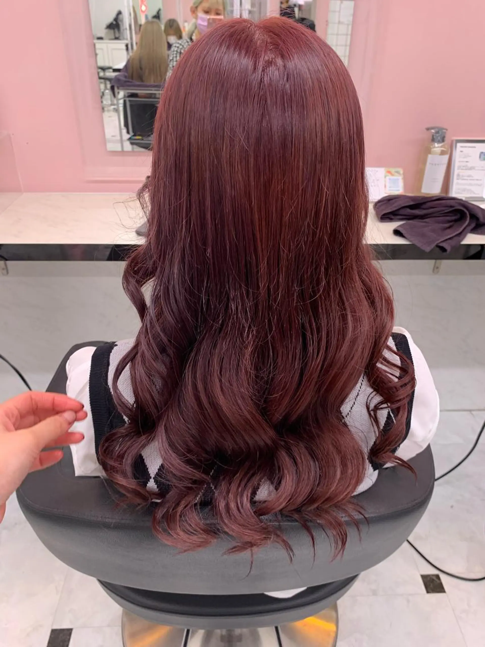 セミロング カラー ヘアアレンジ 💕上野美容師☁ ブリーチ💖サワのヘアスタイル