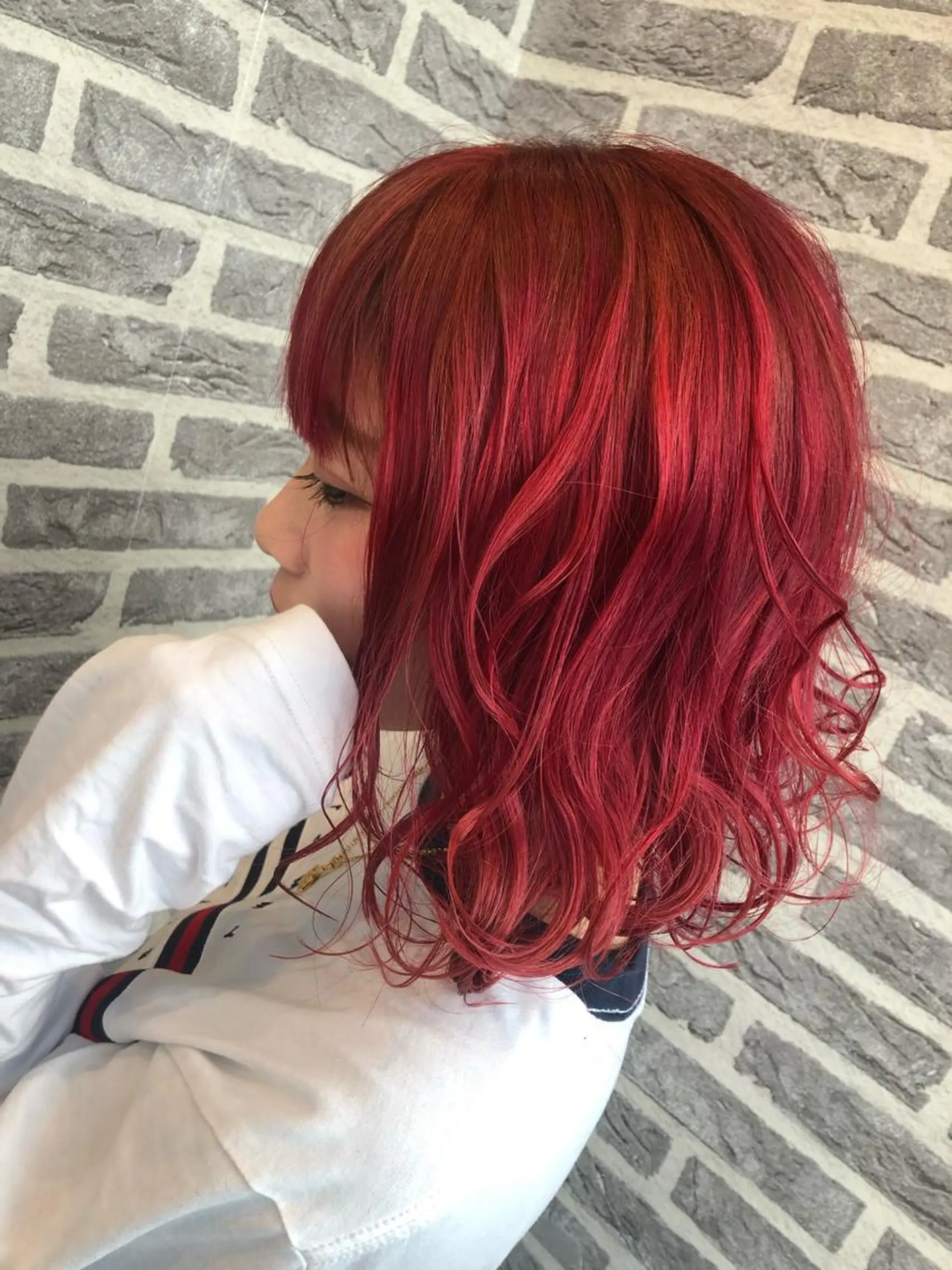 セミロング カラー パーマ ヘアアレンジ 飯田 祥哉のヘアスタイル