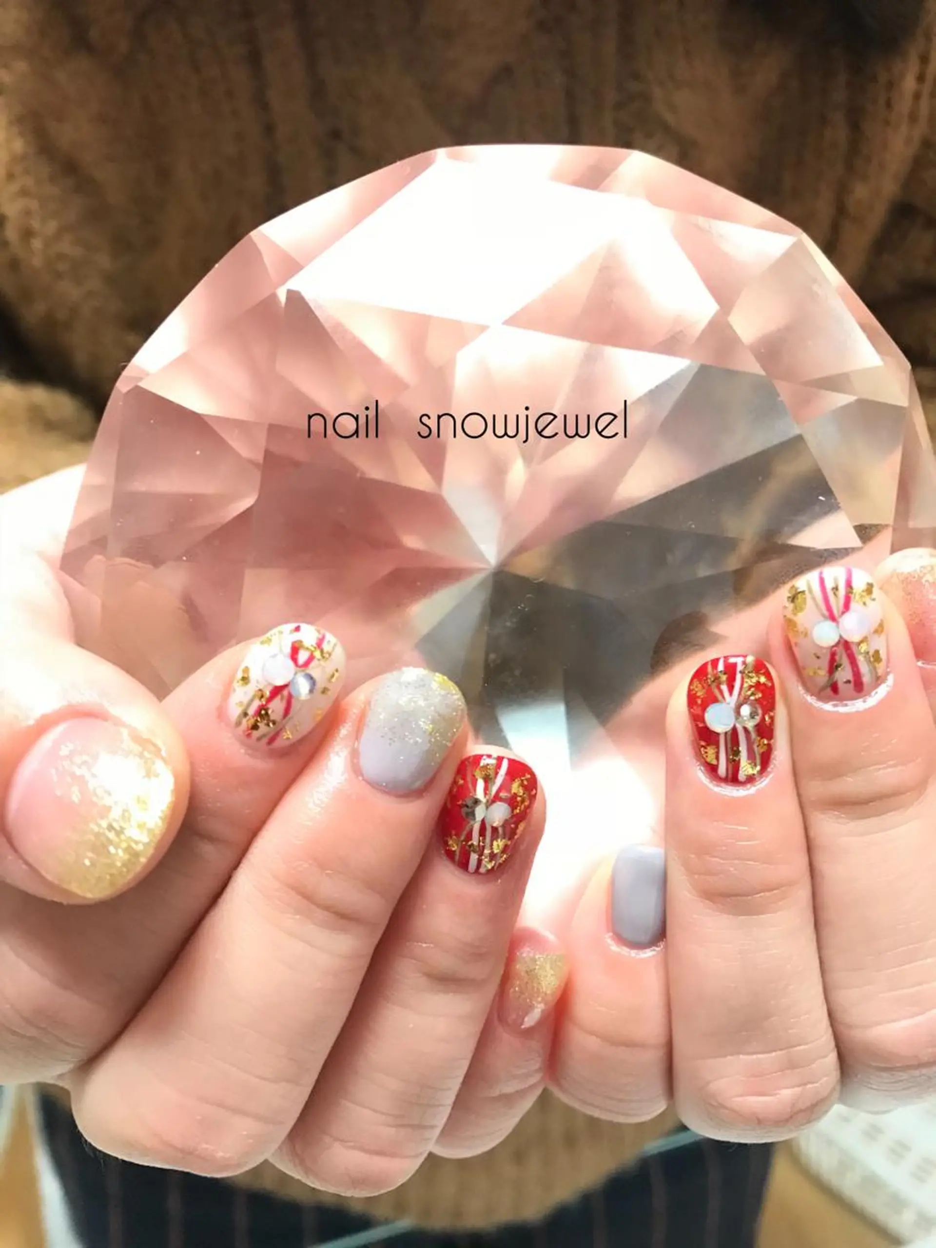 ネイル 成人式 nail snowjewelのネイルデザイン