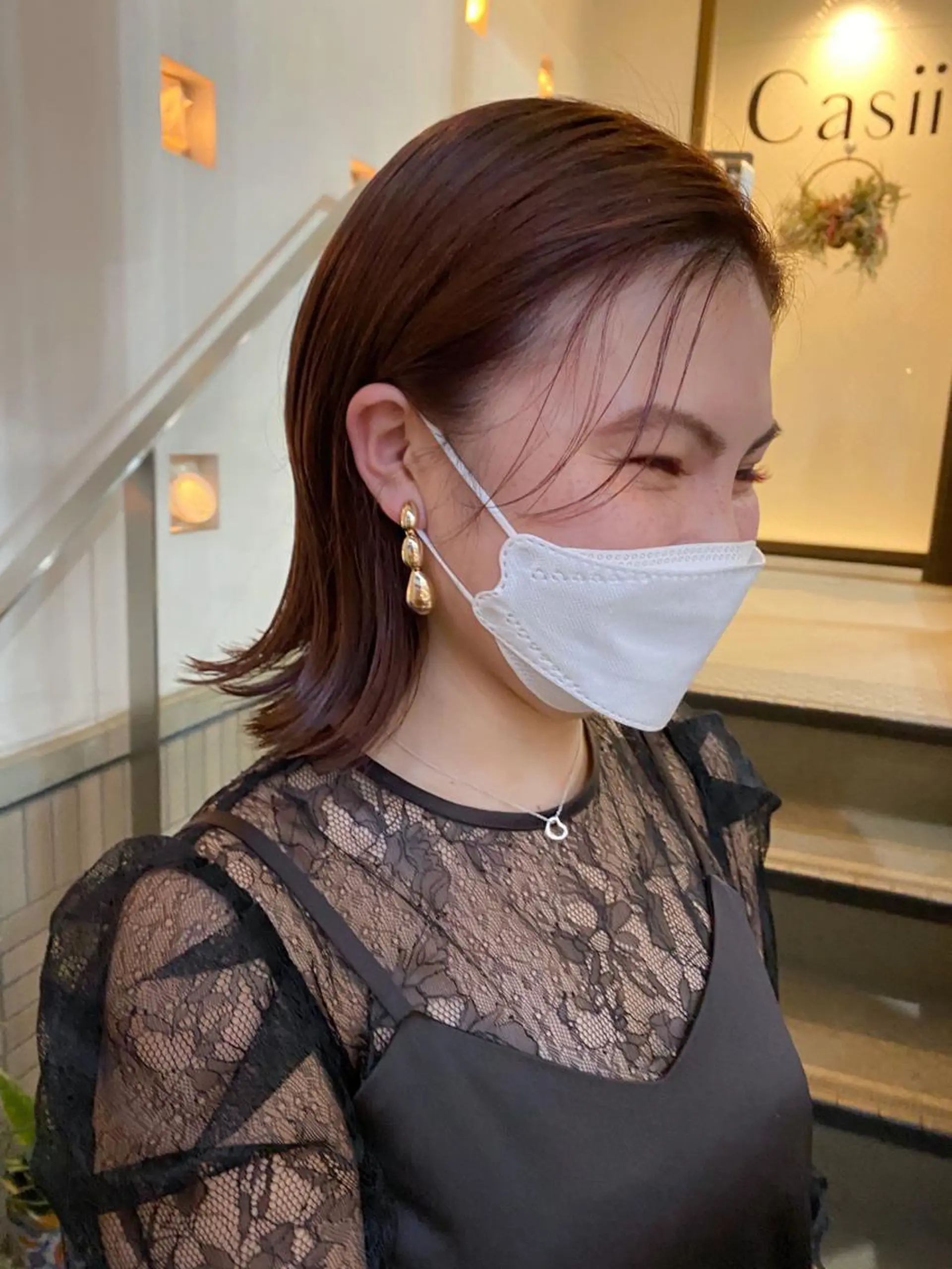 ミディアム カラー ヘアアレンジ ナカジ🌸ロブ/ボブ /前髪🌸のヘアスタイル