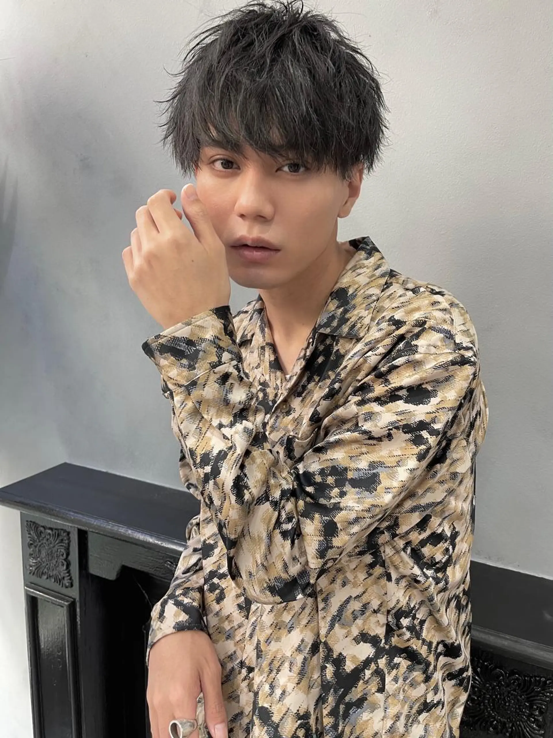 ミディアム メンズ 艶カラー/フェイス レイヤー/たむのヘアスタイル