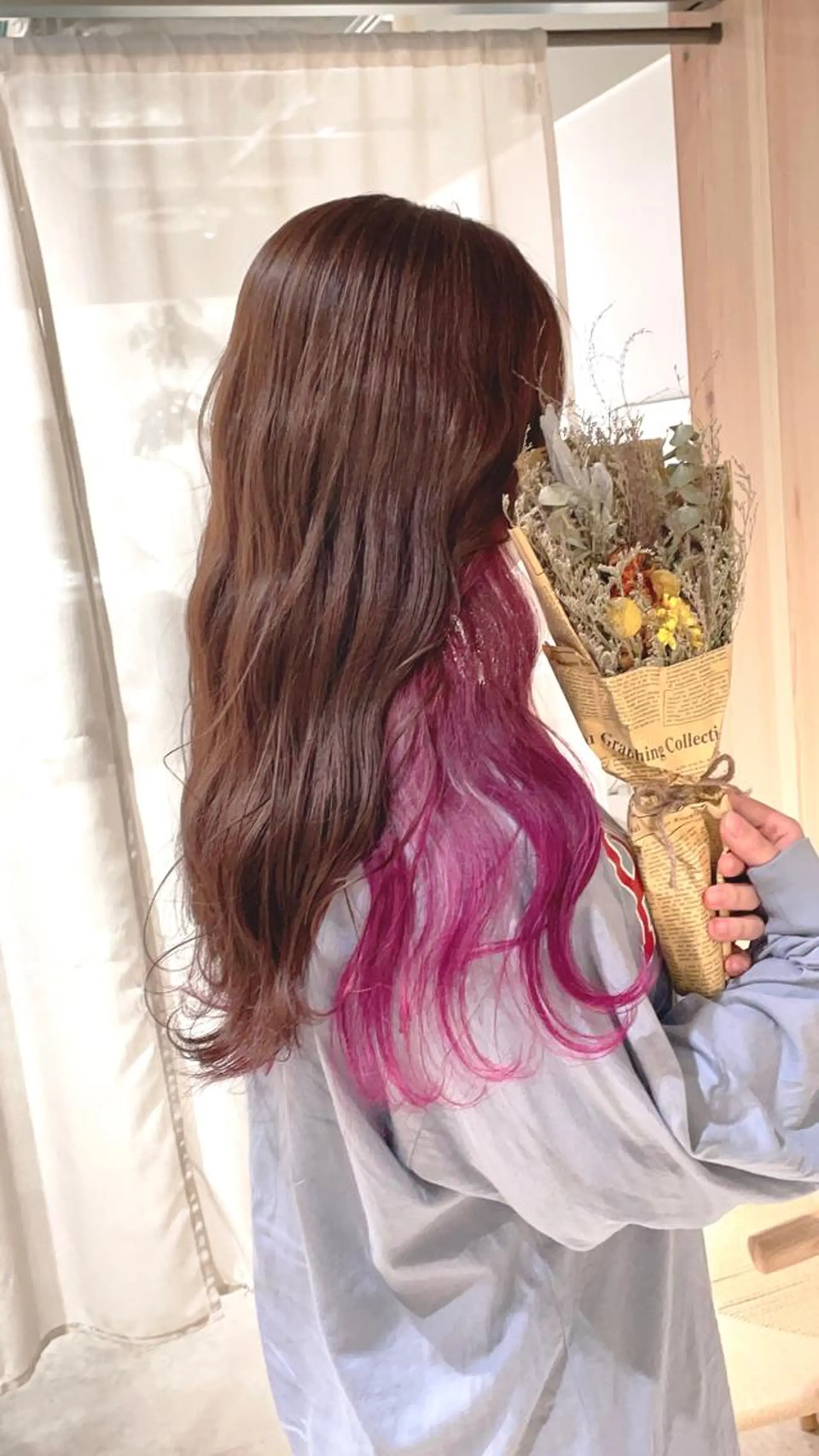 ロング カラー ブリーチ グラデーションカラー トリートメント ヘッドスパ 渋谷:インナーカラー ／🍒エリカ🍒のヘアスタイル