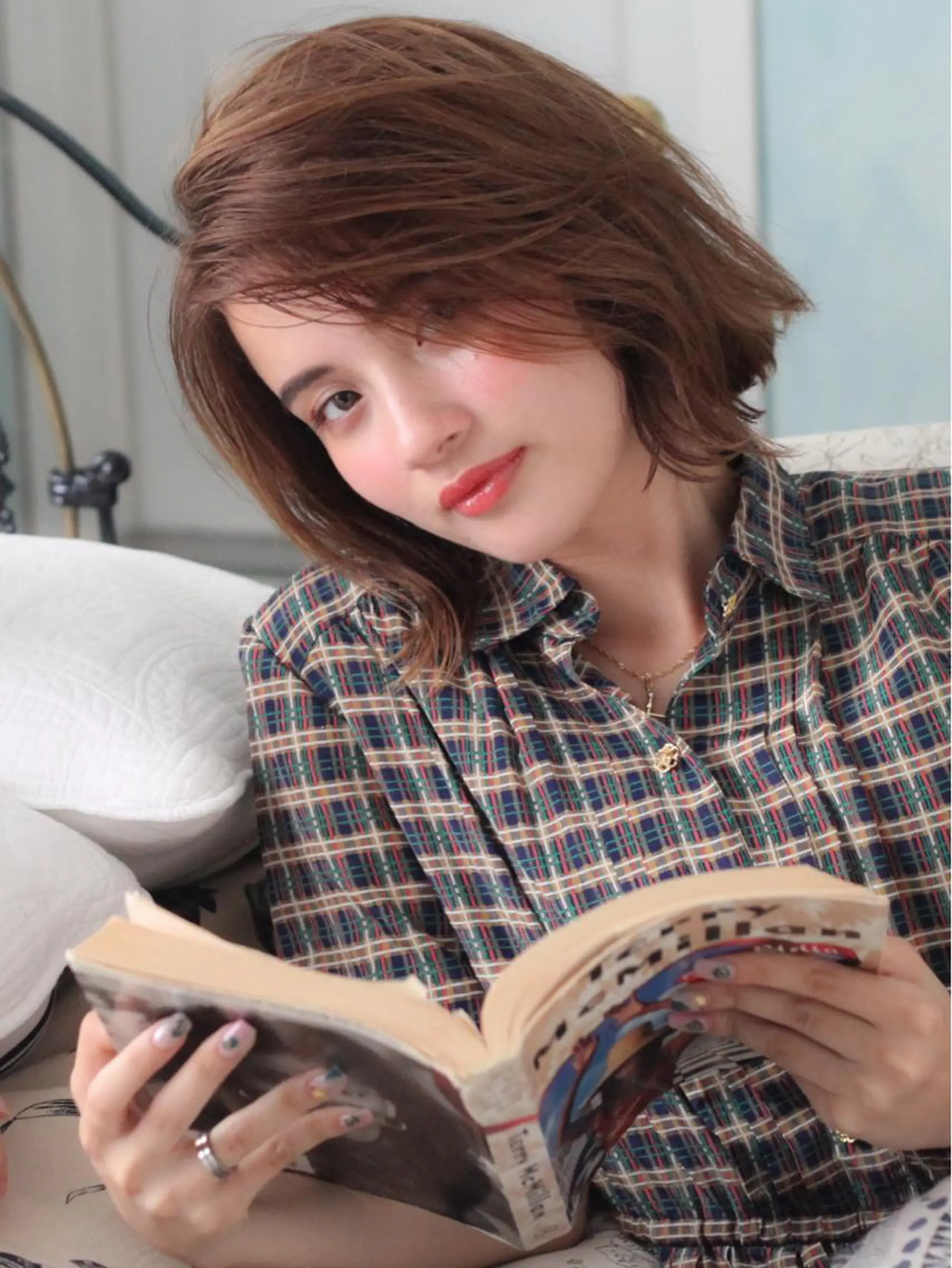 ショート カラー パーマ ヘアアレンジ 切りっぱなしボブ ボブ VIVIE【ヴィヴィ】所属・髪質改善/韓国風 レイヤー/田村祐樹のヘアスタイル