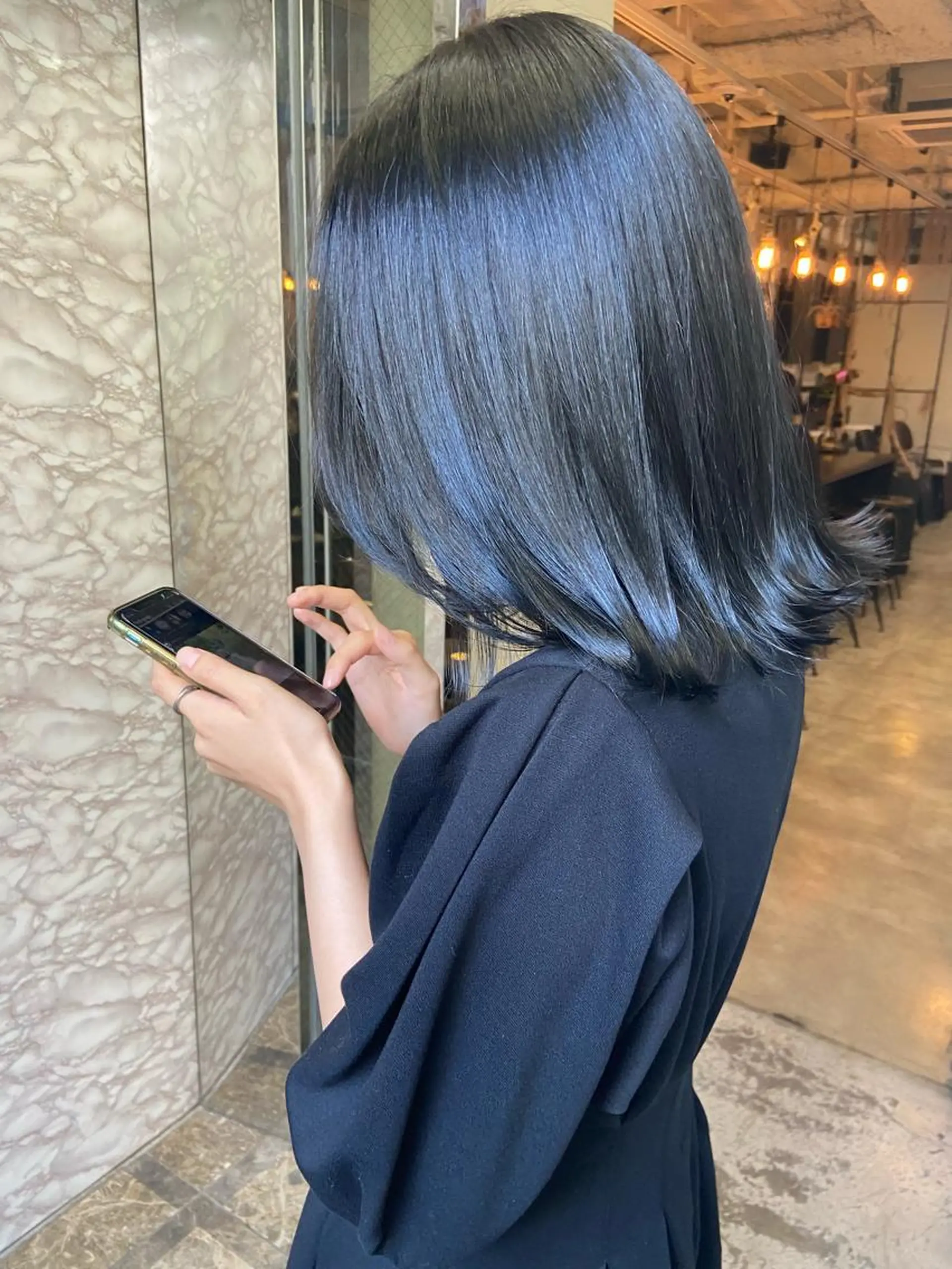 セミロング カラー ヘアカラー トリートメント ヘアセット 地毛風艶カラー🌿 喜多夏海のヘアスタイル