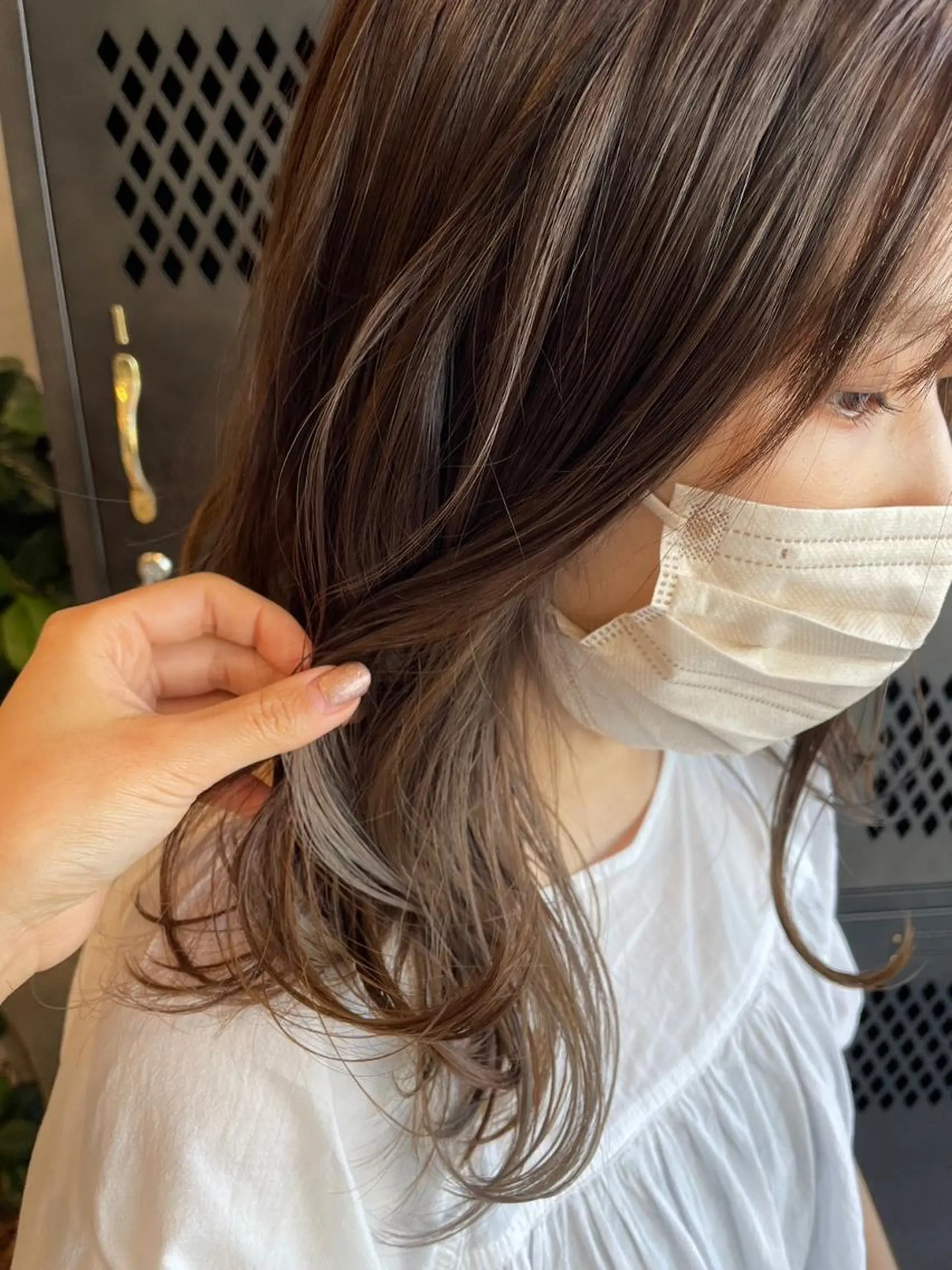 ミディアム カット ヘアカラー トリートメント ヘッドスパ 柄澤 菜南子のヘアスタイル