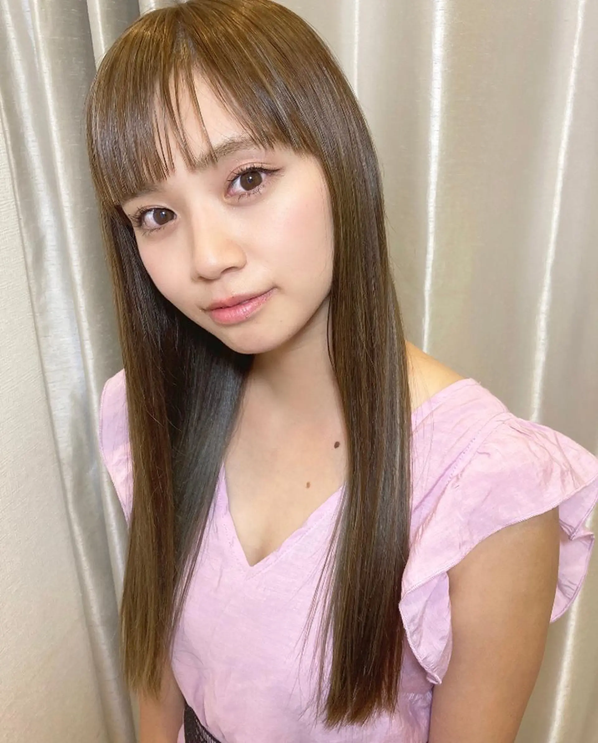 セミロング カラー 縮毛矯正 畑中 康志のヘアスタイル