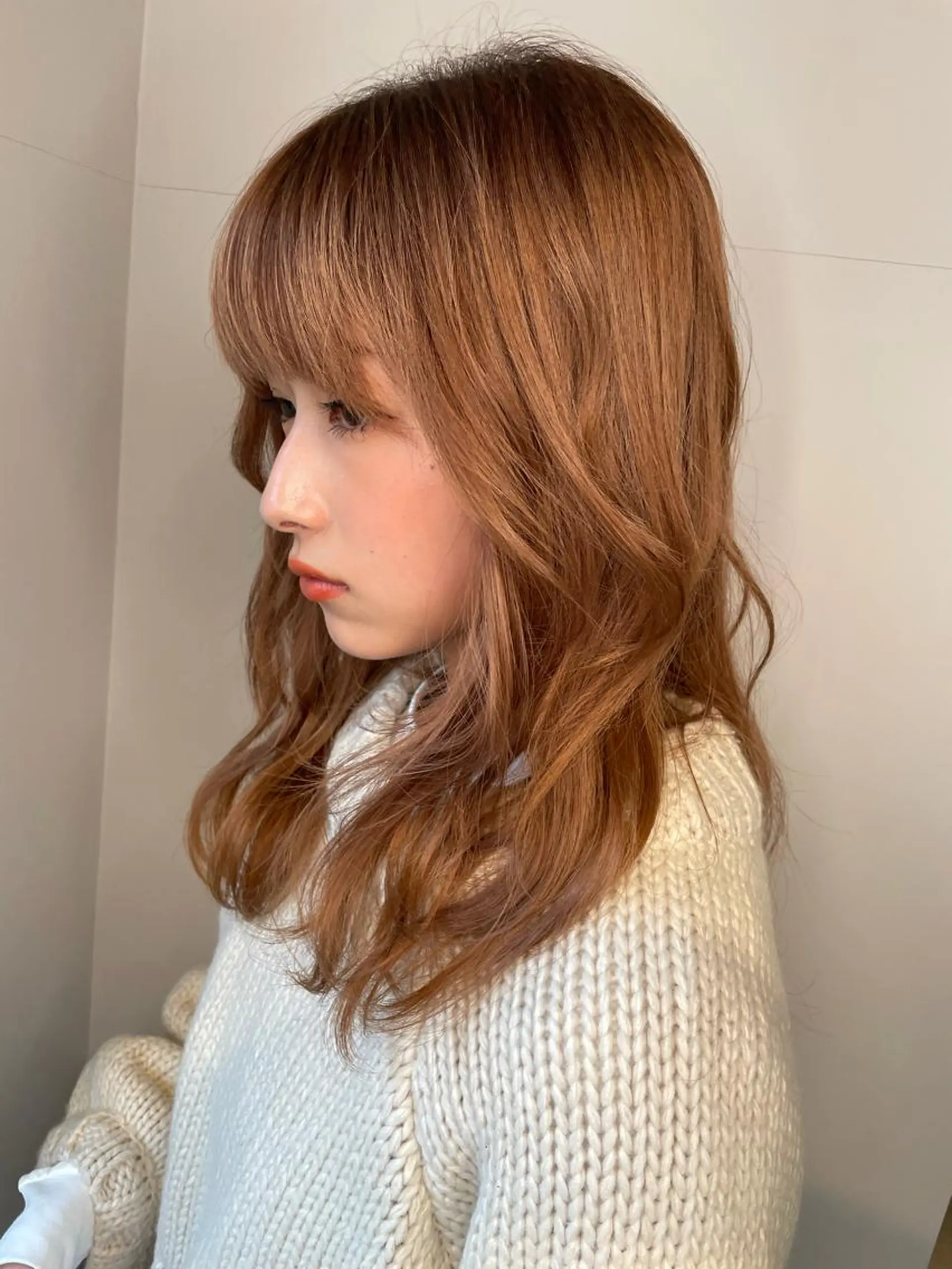 ミディアム カラー カット ヘアカラー トリートメント レイヤー×髪質改善 ×透明感/杉田 圭のヘアスタイル