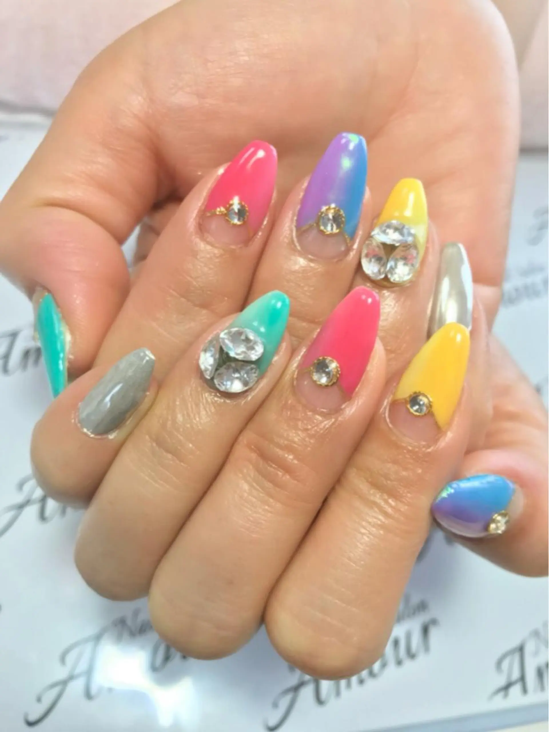 ネイル オーロラネイル nailsalon ♡amour♡のネイルデザイン