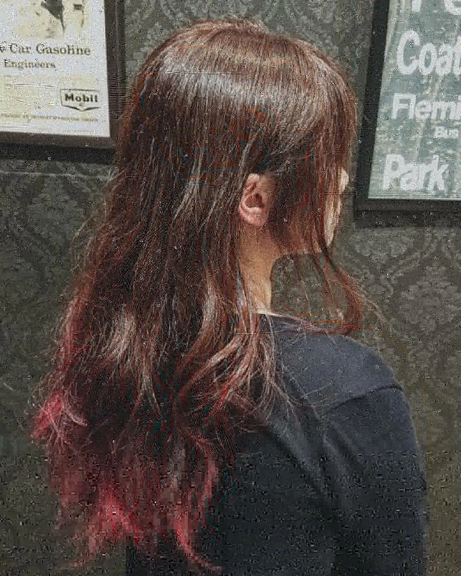 セミロング カラー バレイヤージュ ピンクカラー レイヤーカット カット ヘアカラー 保住 恭平のヘアスタイル