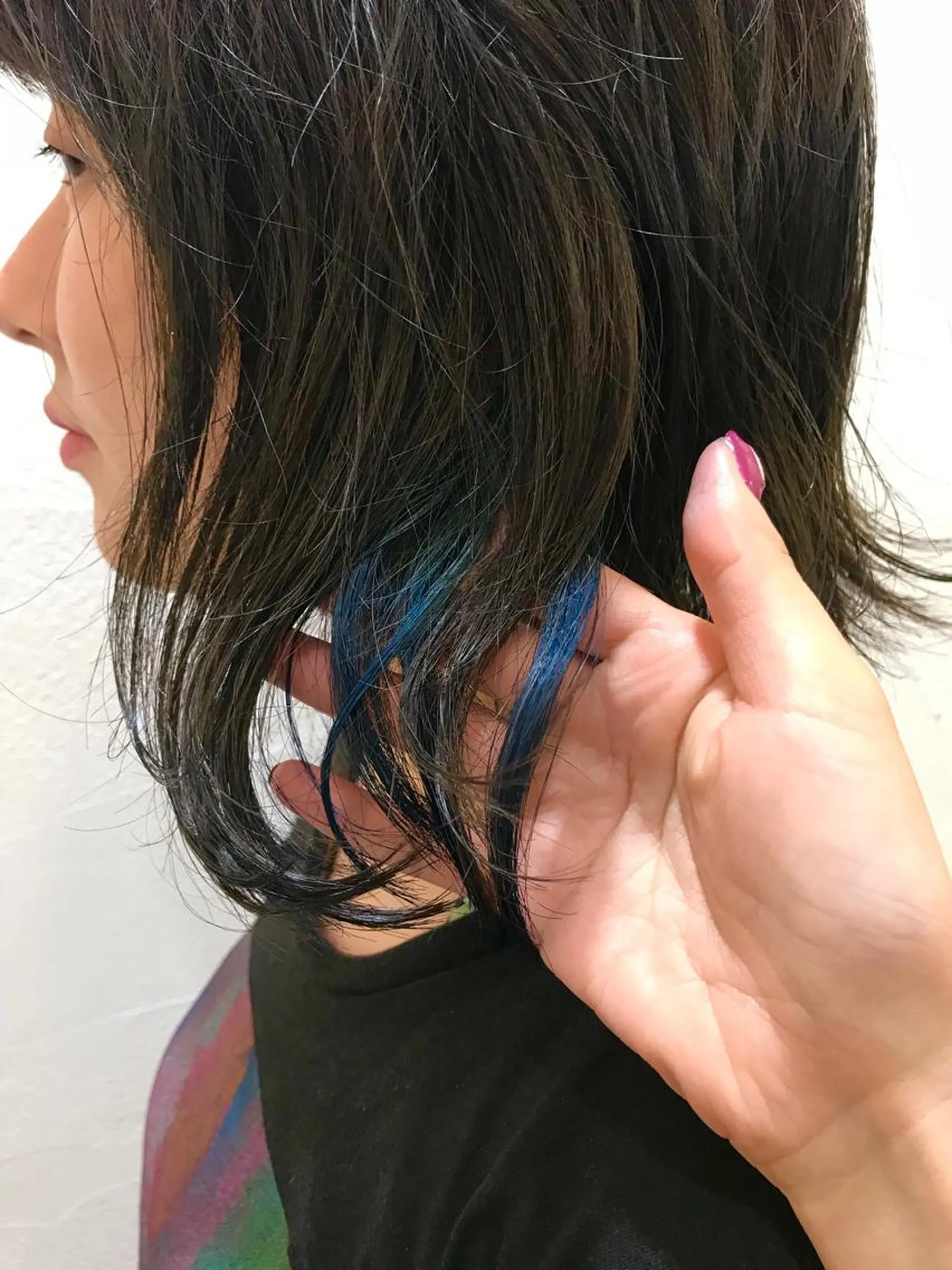 ミディアム カラー ブルーカラー インナーカラー Hair Musee   柱店所属・topstylist 吉住 早織のヘアスタイル