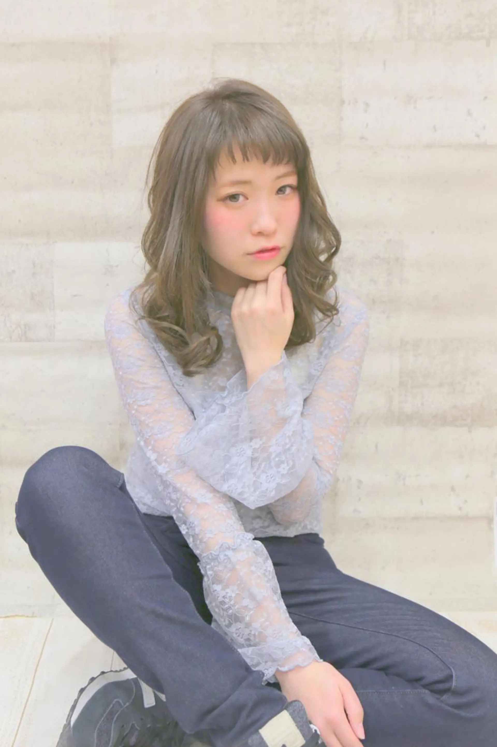 セミロング カット ヘアカラー トリートメント HAIR BRAND Link トアロードのヘアスタイル