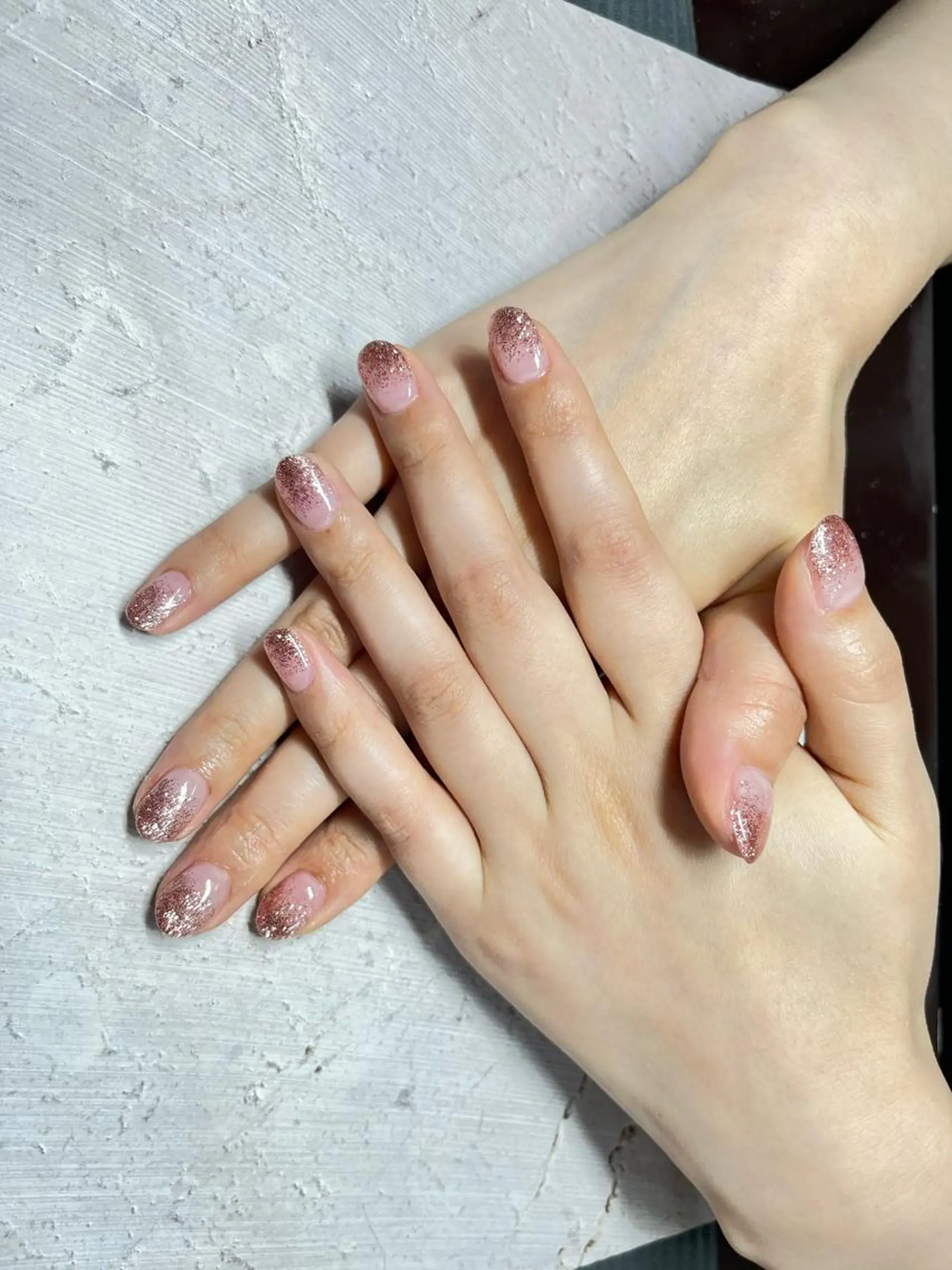 ネイル ゴールド ラメ(グリッター) ラメグラデーション ピンク AngelCoco Tabataのネイルデザイン