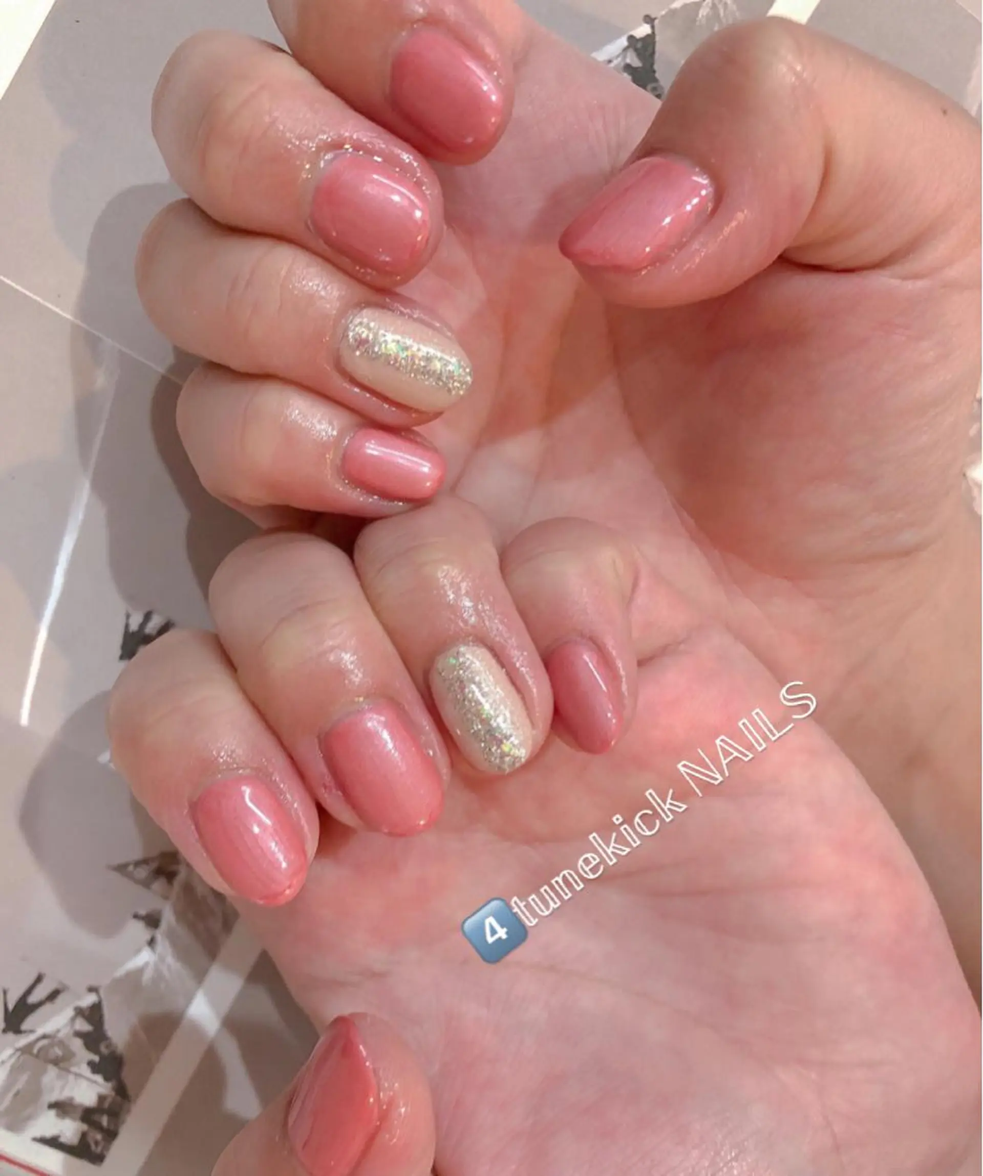 ネイル ピンク 4tunekick NAILS(フォーチュンキックネイルズ)所属・光森 淳子のネイルデザイン