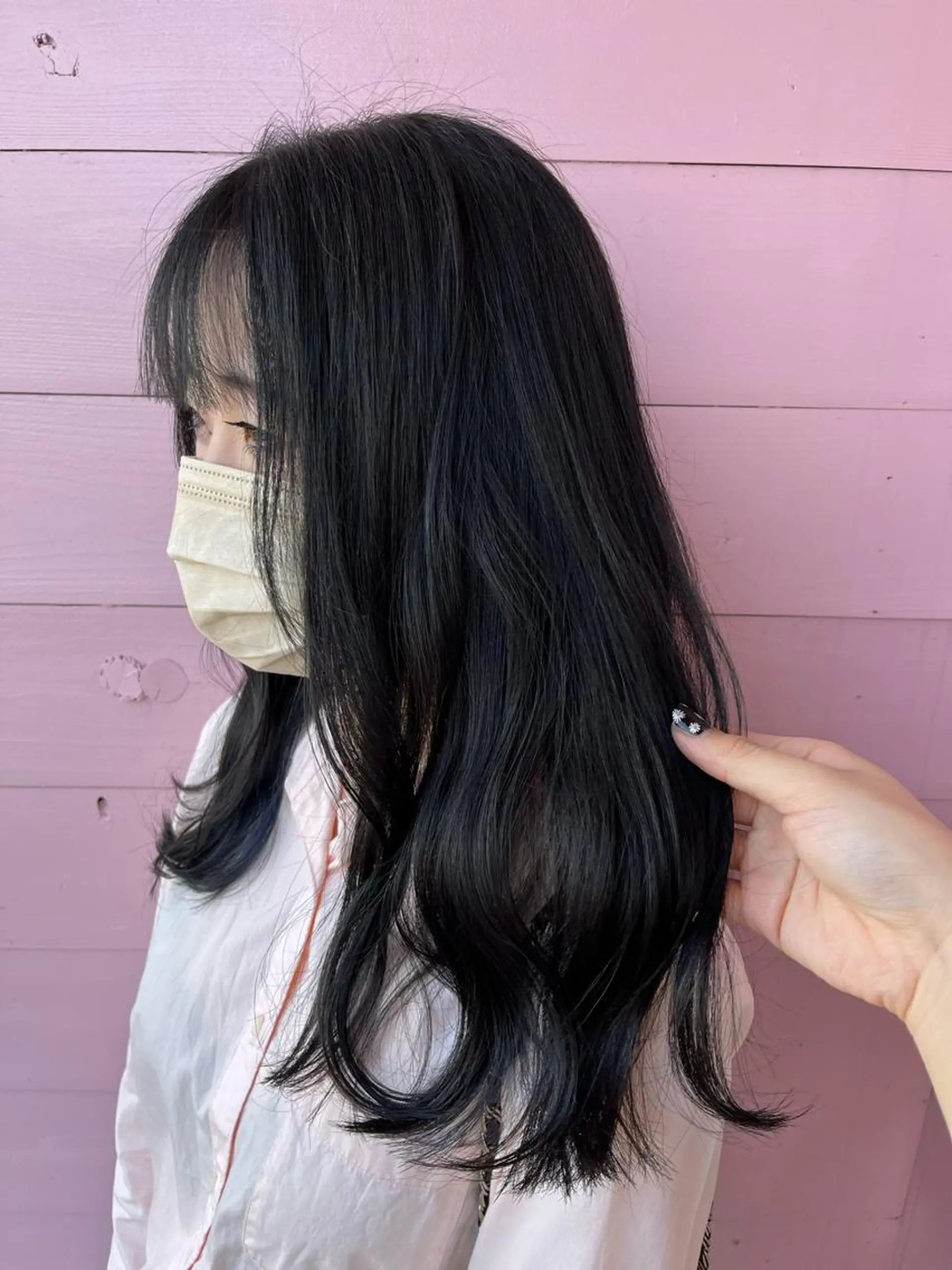 セミロング 韓国風カラー ボブ ハイライト 髪質改善 韓国風ヘア ボヌールソレイユ所属・☁️彦坂唯有/ 透明感カラー☁️のヘアスタイル