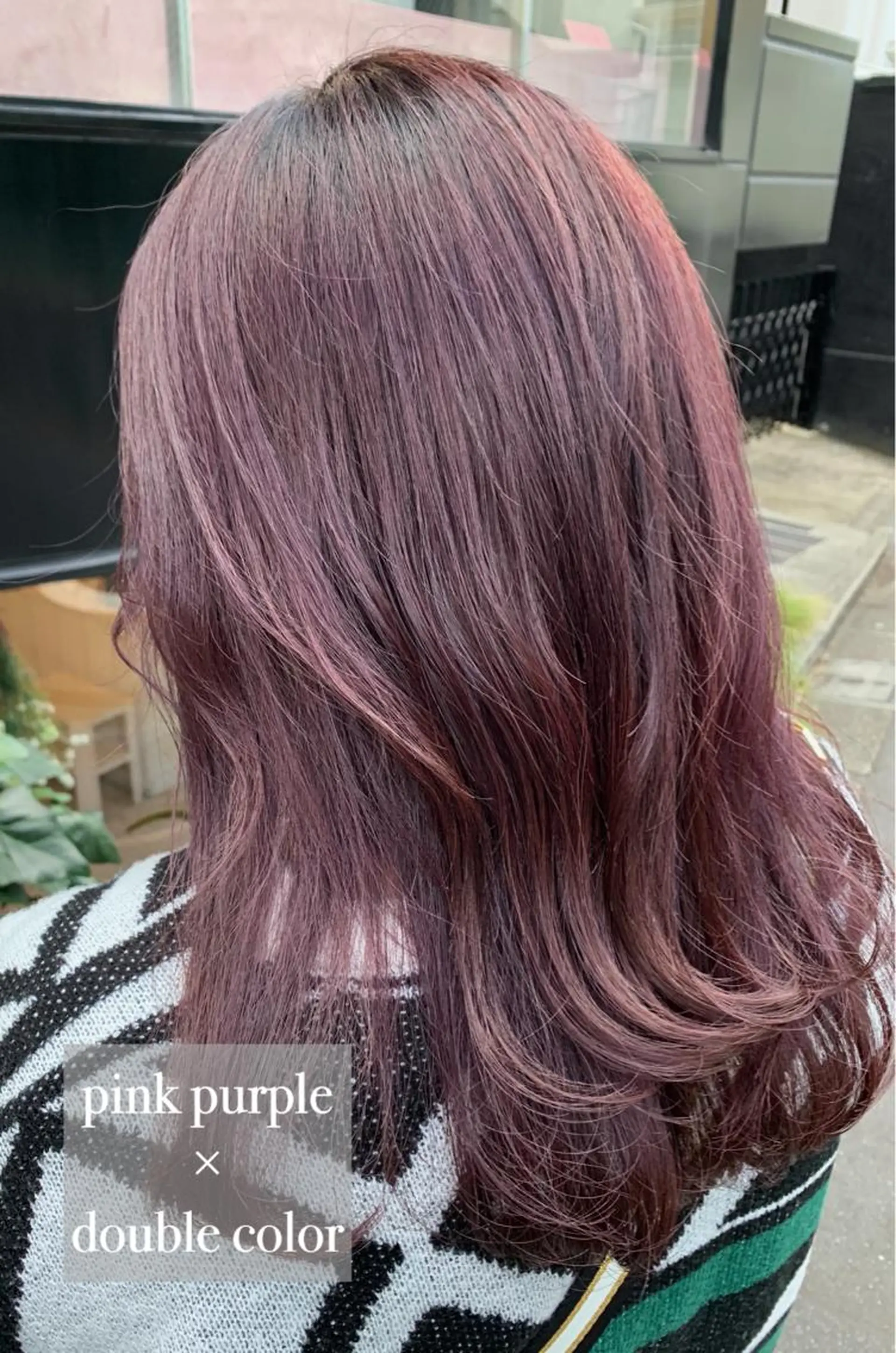 セミロング カラー ブリーチ ダブルカラー ピンクカラー ピンクパープル パープルカラー カット ヘアカラー トリートメント ACT十条店所属・溝口 恭章のヘアスタイル