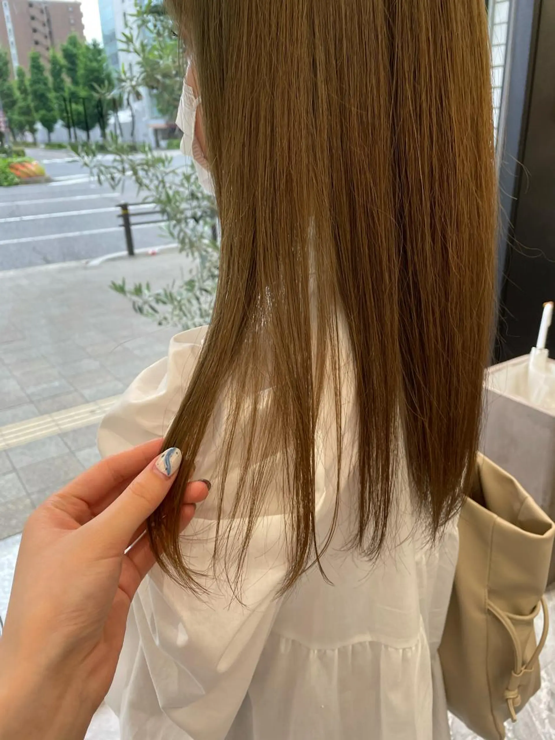 セミロング カラー オリーブカラー karin/インナー カラー/北名古屋市のヘアスタイル