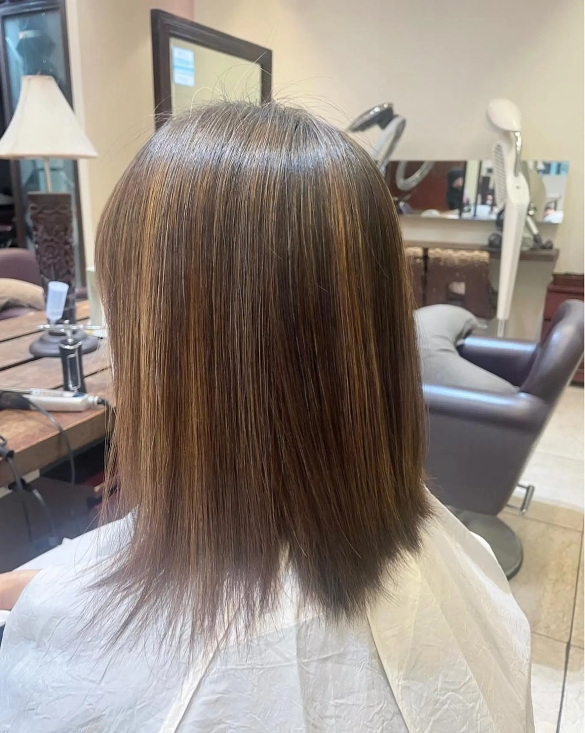 ミディアム パーマ ミディアムパーマ ストレートパーマ 夏井 沙織のヘアスタイル