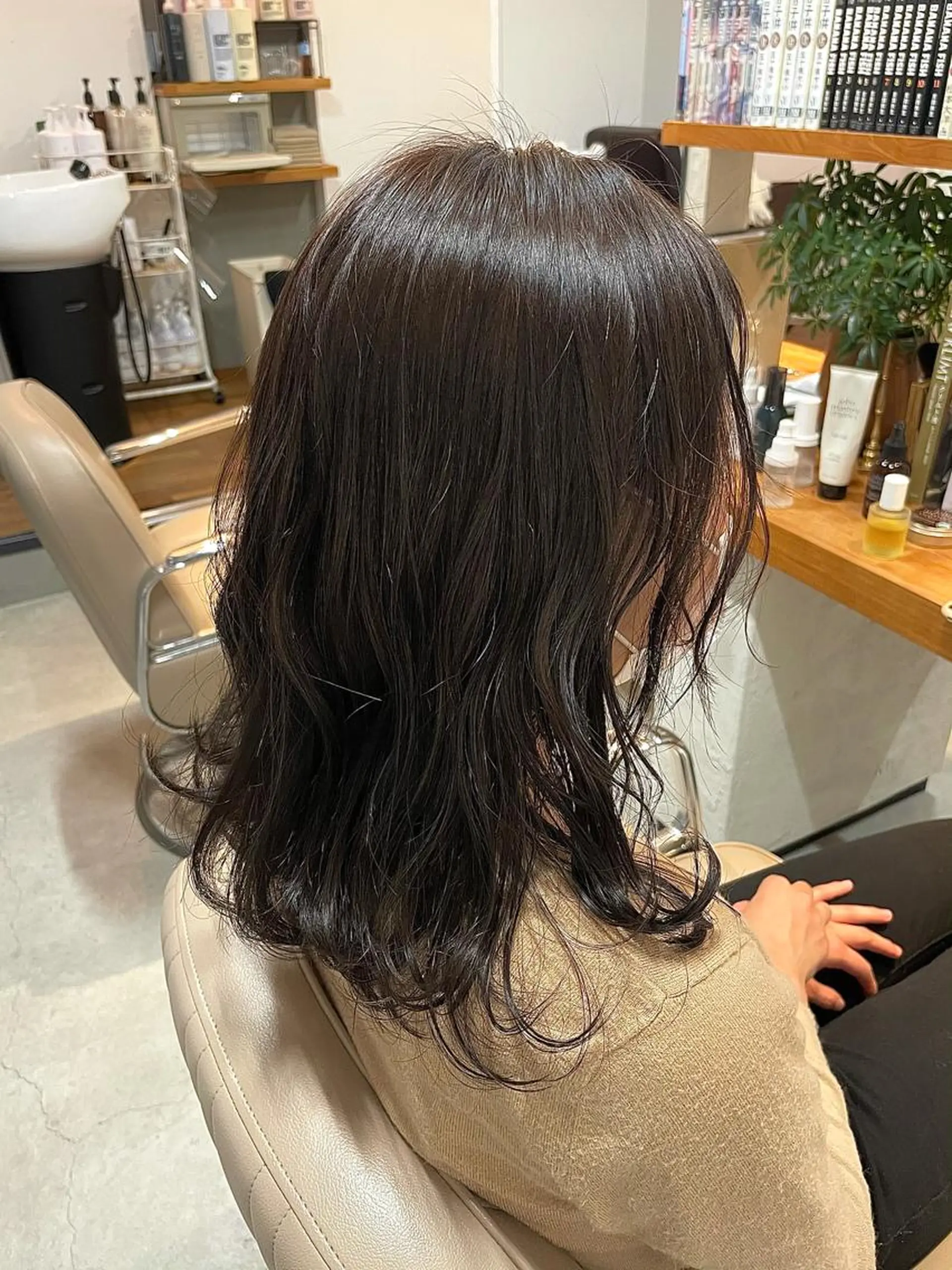 ロング カラー ブラウンカラー ラベンダーカラー HaKU 藤本かすみのヘアスタイル