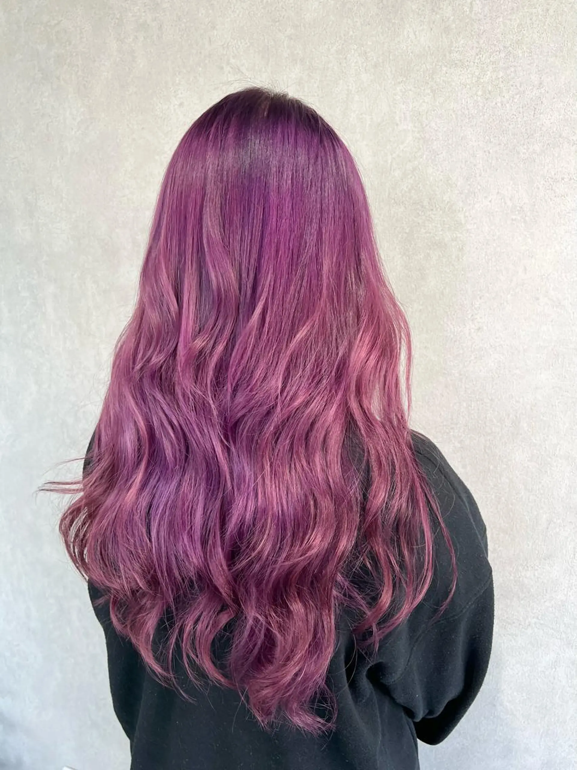 セミロング カラー ピンクカラー ピンクパープル パープルカラー mimiiy梅田 中崎町ハイトーンのヘアスタイル