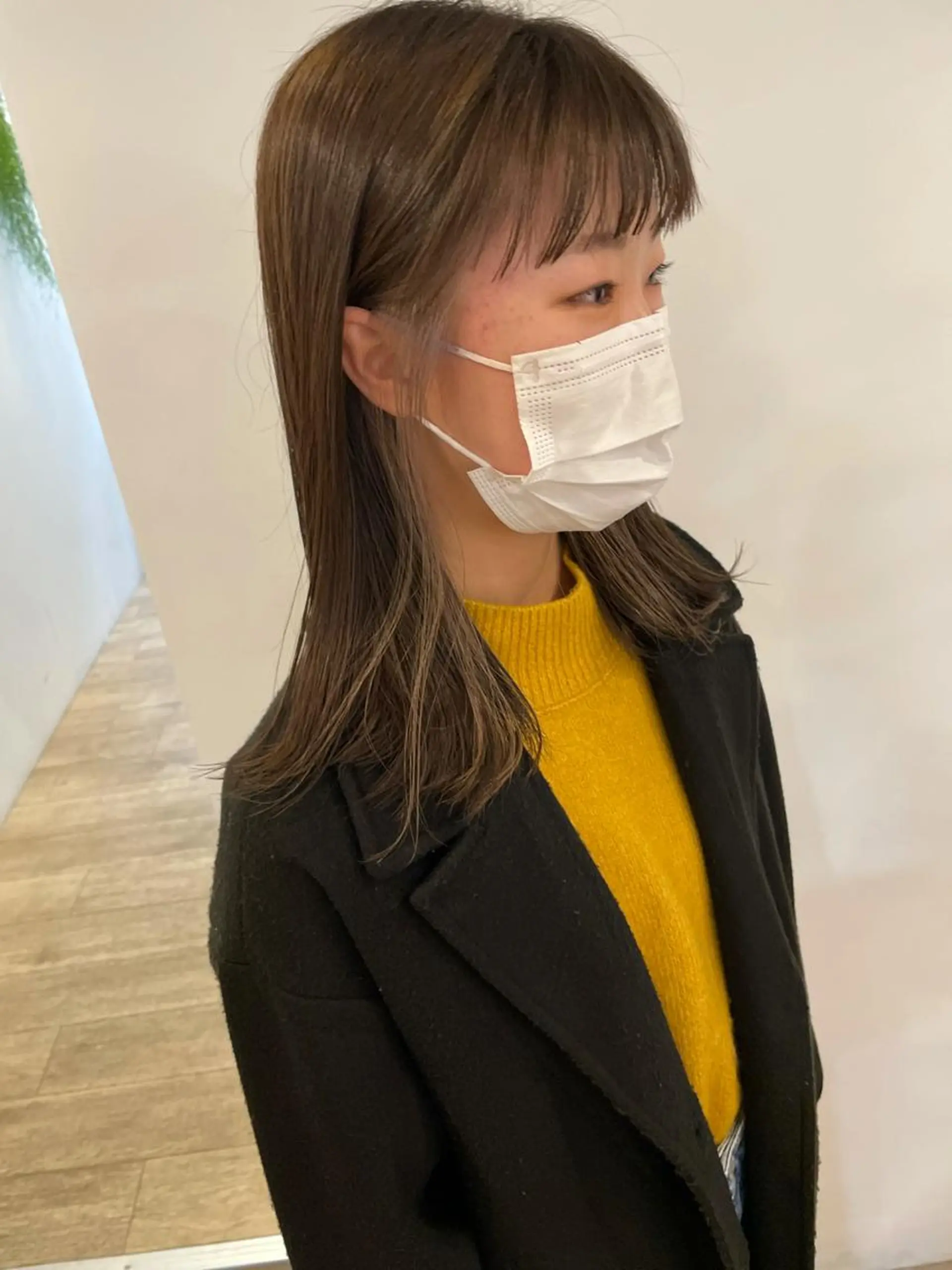 カラー ベージュカラー イヤリングカラー 大迫 江梨のヘアスタイル