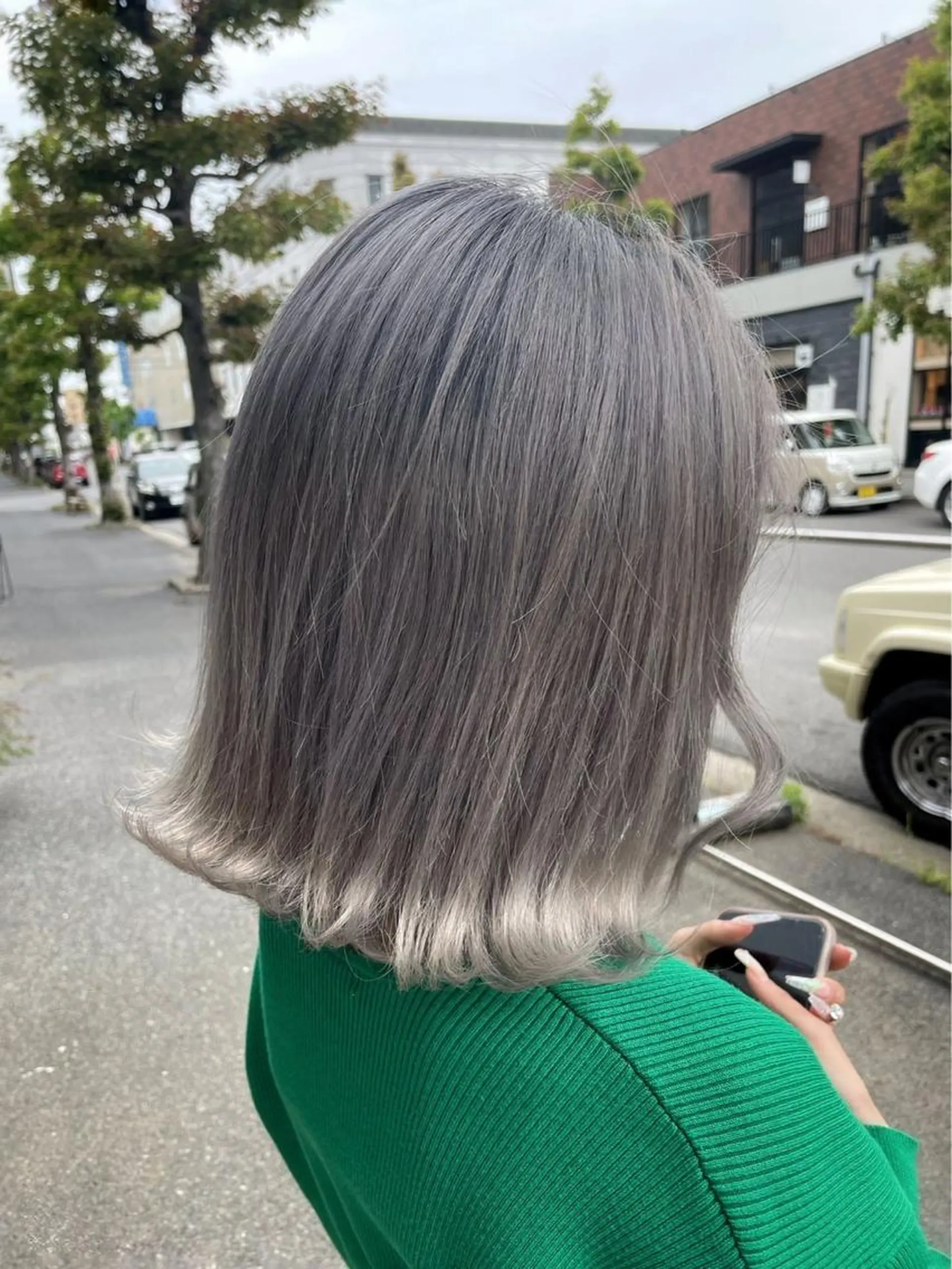 ミディアム ヘアカラー 問屋町chapter 日笠快生のヘアスタイル