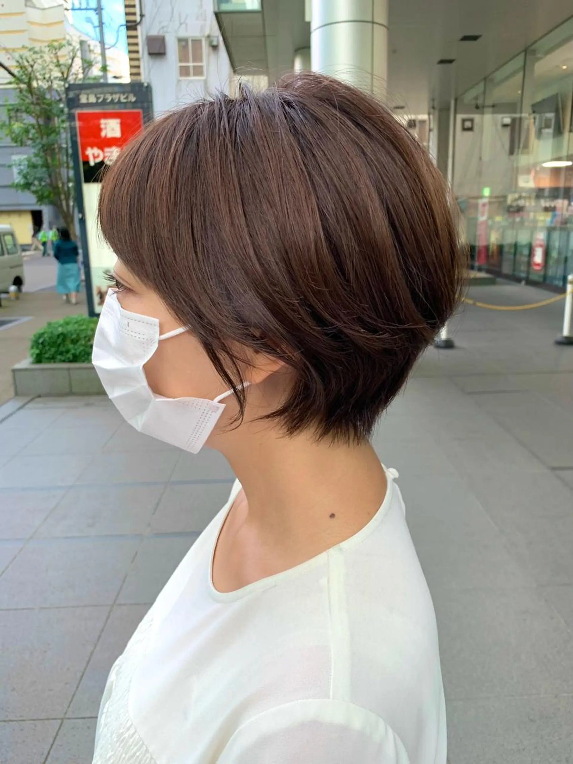 ショート カラー ショートヘア 小顔カット カット ヘアカラー トリートメント 中津No.1髪質改善 店長✨透ける暗髪のヘアスタイル