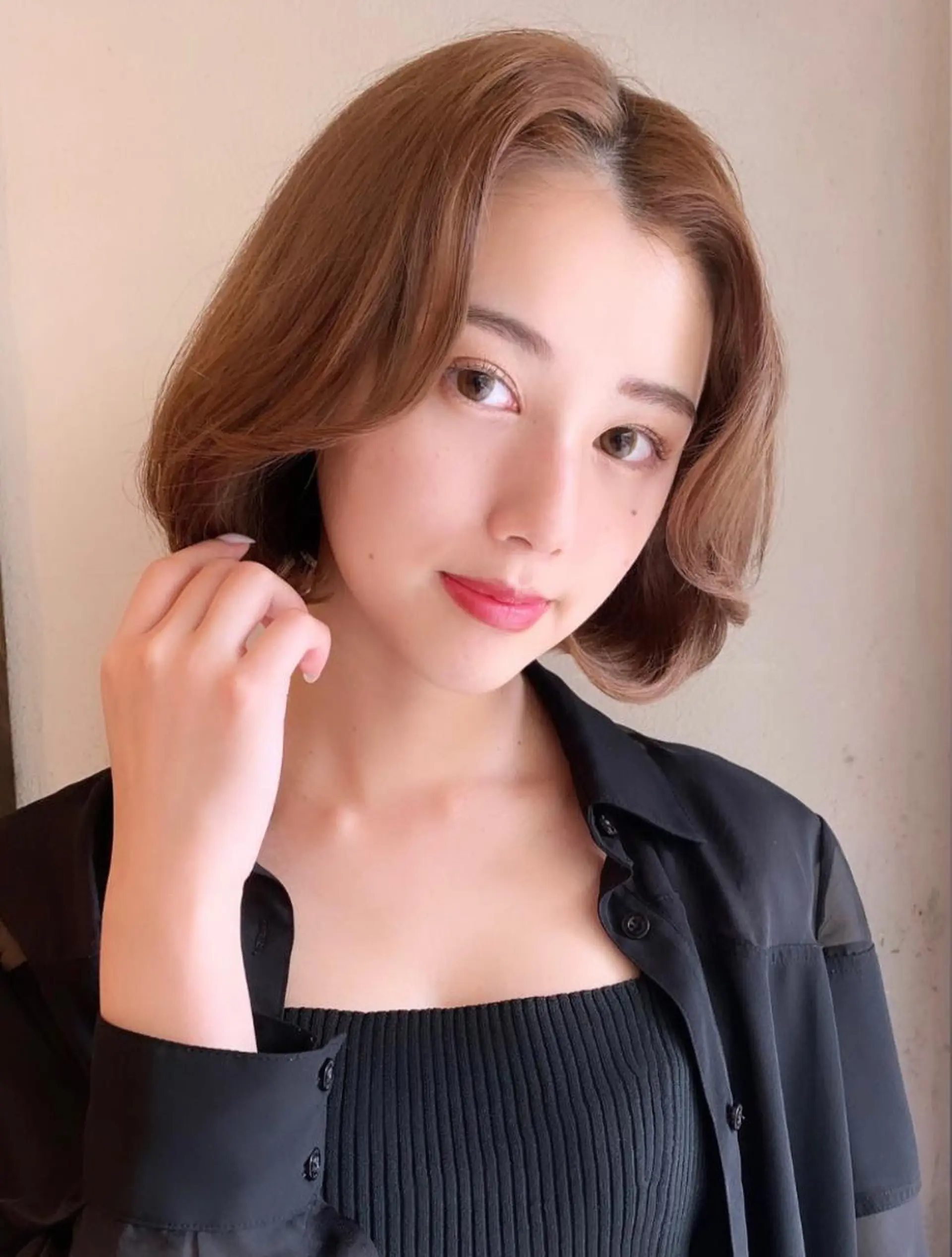 ミディアム カラー 透明感/オリーブ/ グレージュ/YUKAのヘアスタイル