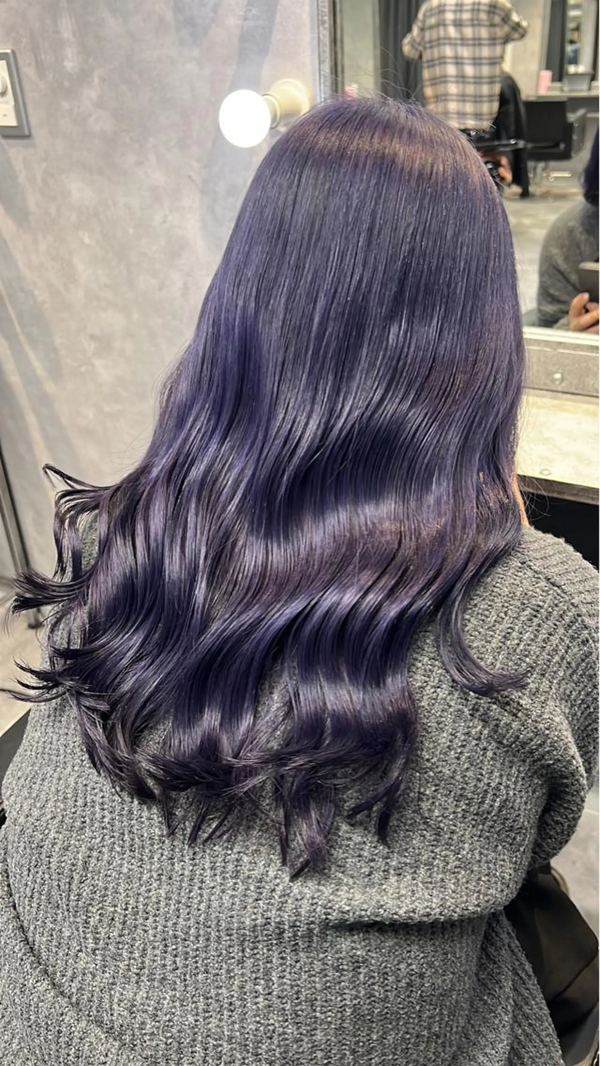 ロング カラー パープルカラー mimiiy梅田 中崎町ハイトーンのヘアスタイル