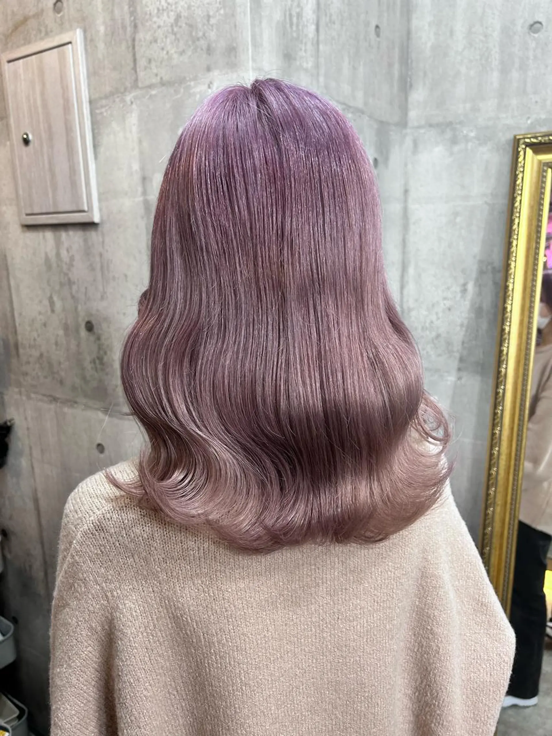 セミロング カラー ラベンダーカラー ピンクカラー ピンクラベンダー ヘアカラー SHURI❤️‍🔥 中/韓mix ♡のヘアスタイル