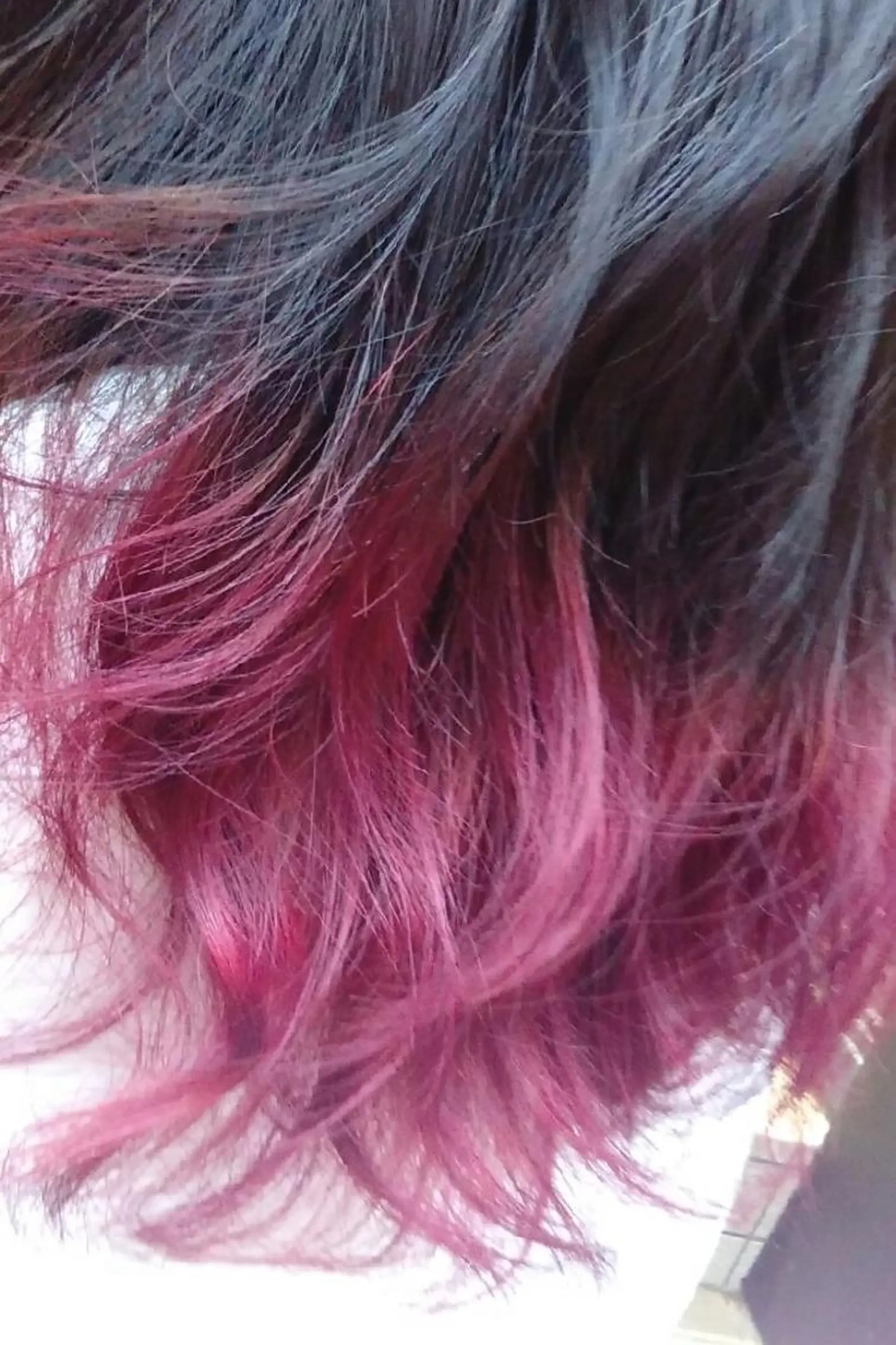 セミロング カラー ヘアアレンジ グラデーションカラー ピンクカラー Ma ruのヘアスタイル