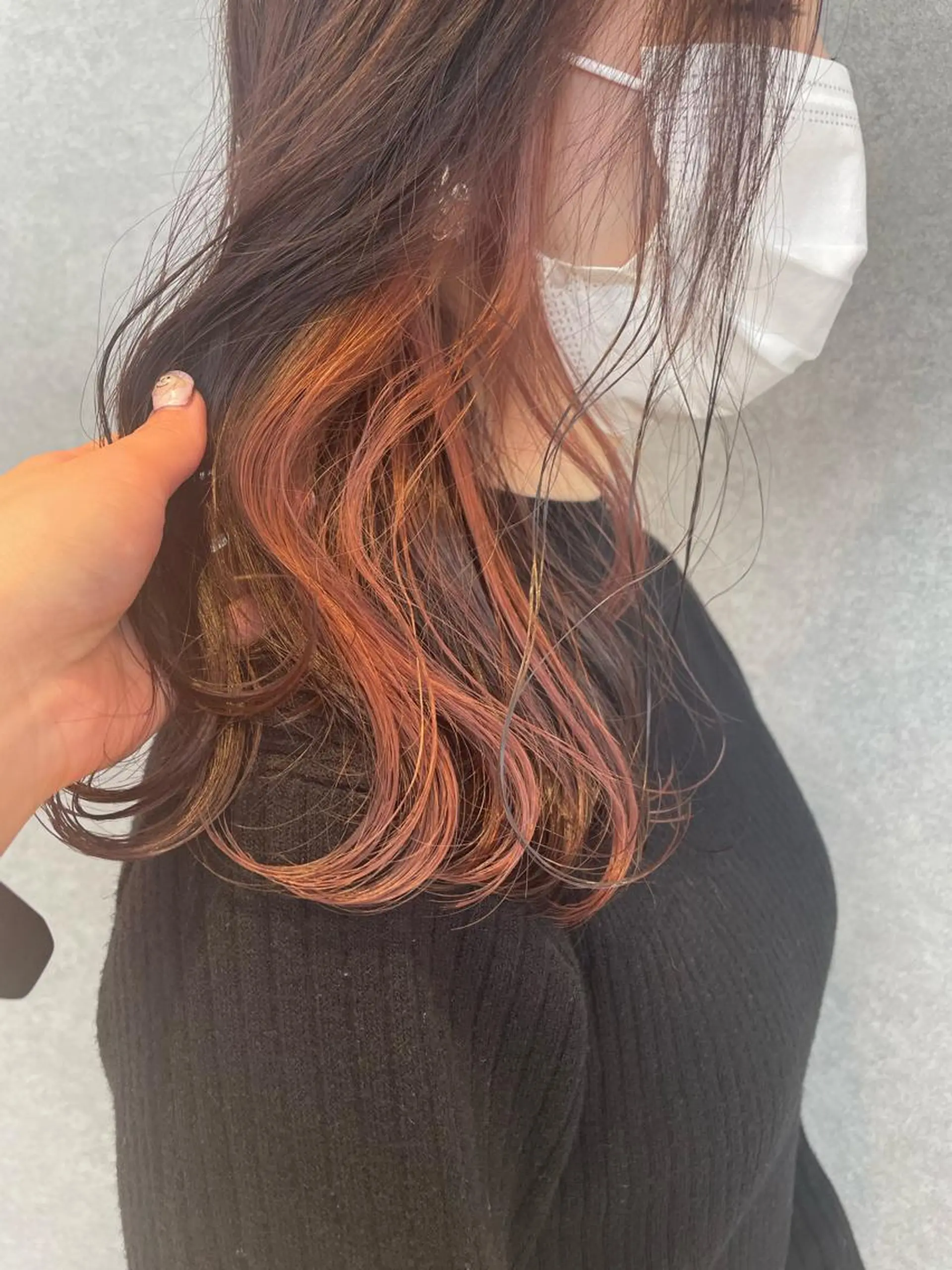 ロング カラー イヤリングカラー gotoday　shaire　saron所属・miu. ボブ/透け感カラーのヘアスタイル