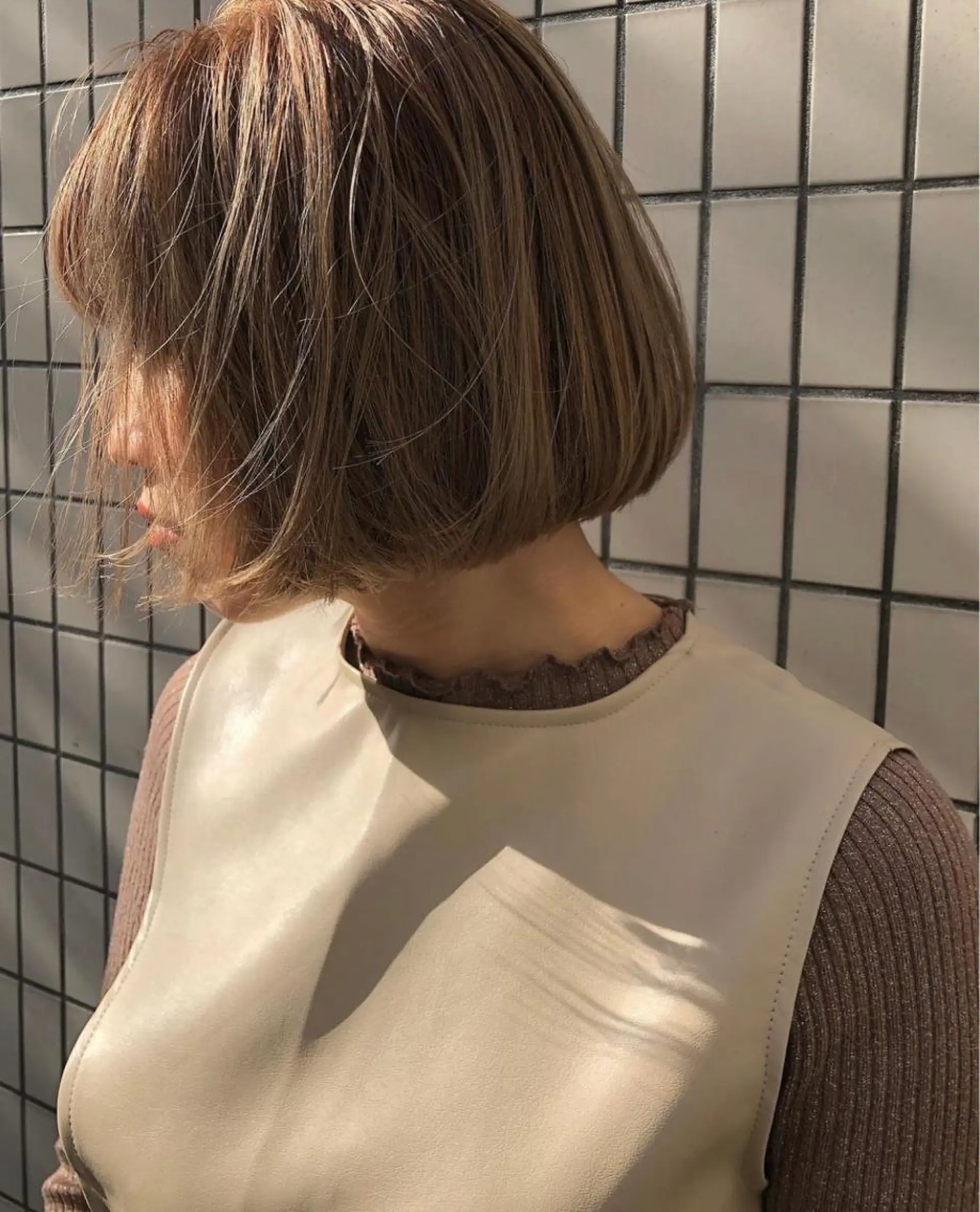 ミディアム カラー ショート・ボブパーマ 指名No.1かけるのヘアスタイル