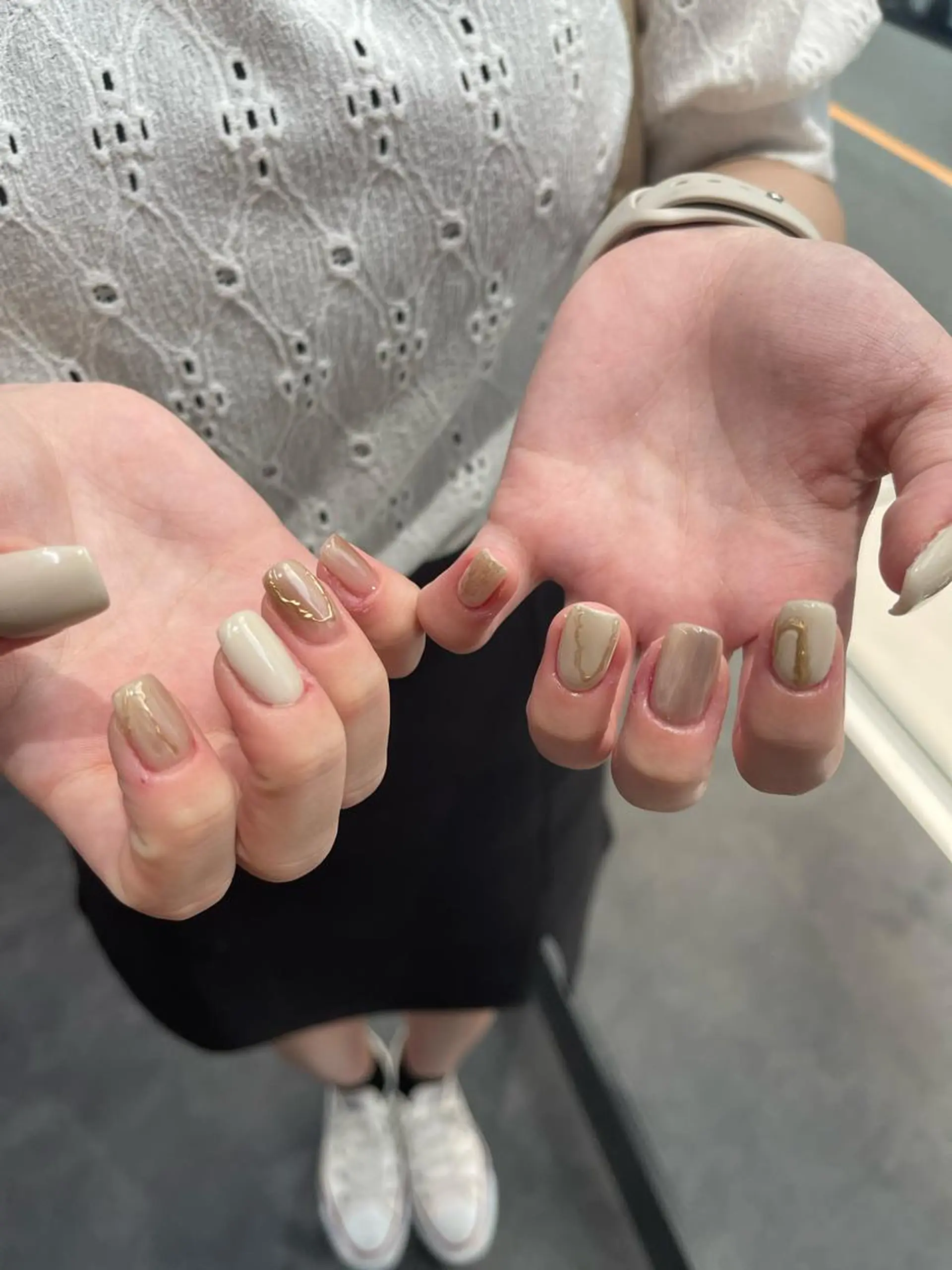 ネイル フレンチネイル マグネットネイル ニュアンスネイル ワンカラーネイル ハンドネイル GRANDE大須 Cecil💜のネイルデザイン