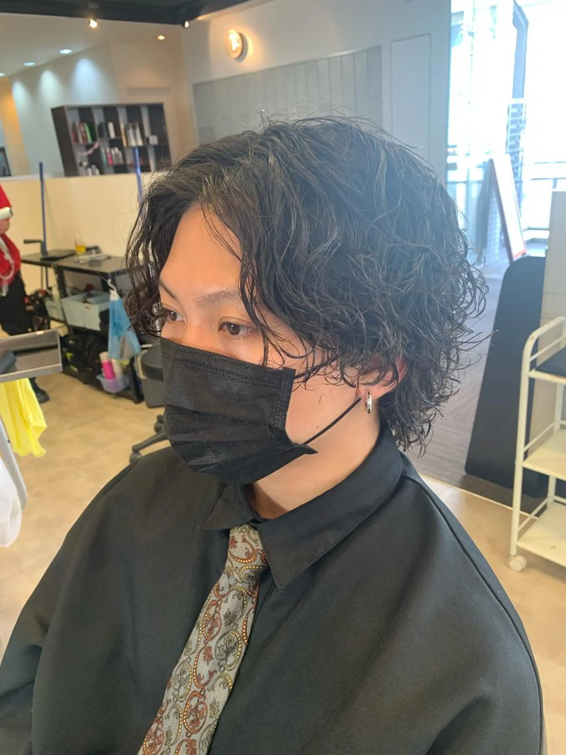 セミロング メンズ メンズパーマ/難波/ 心斎橋　室園亮佑のヘアスタイル