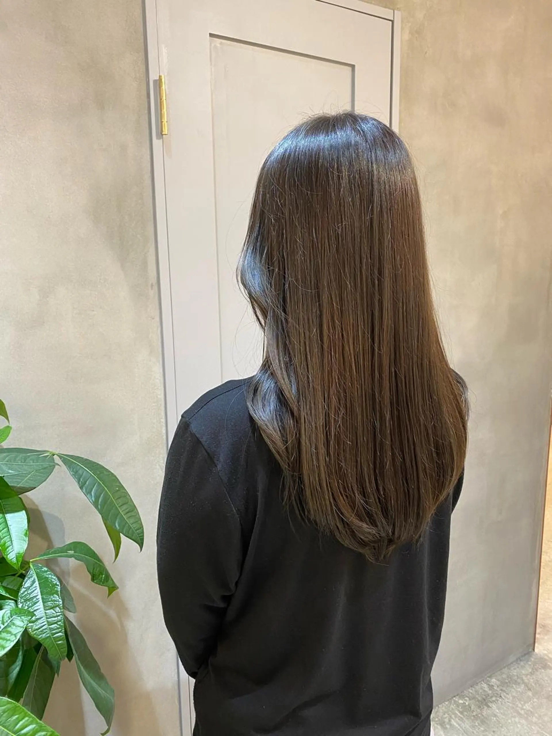 ロング カラー ボブ/巻ける縮毛矯正 /韓国レイヤーはなのヘアスタイル