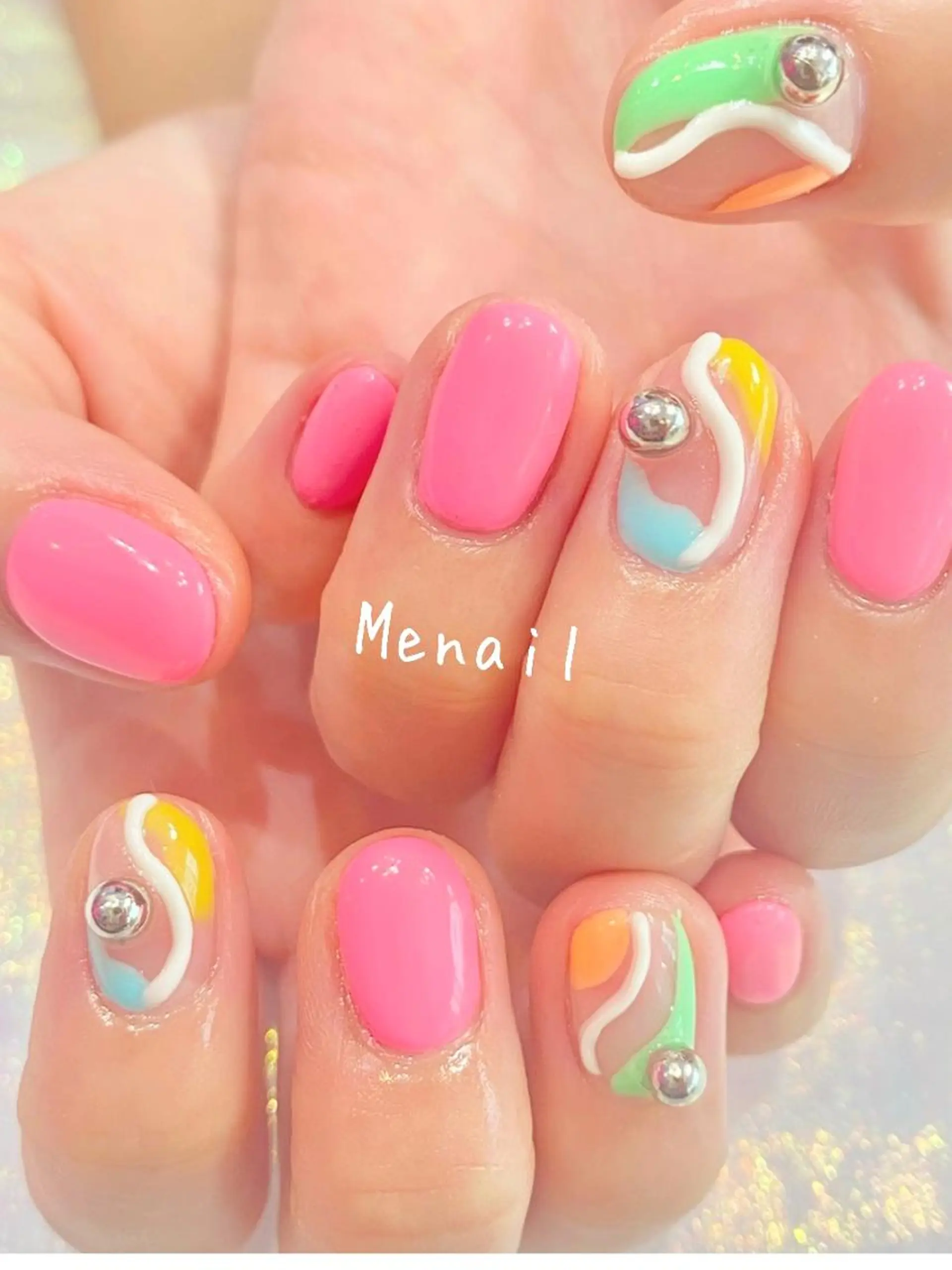 ネイル アートネイル ミディアムネイル Menail 心斎橋 /南船場/miho☆のネイルデザイン
