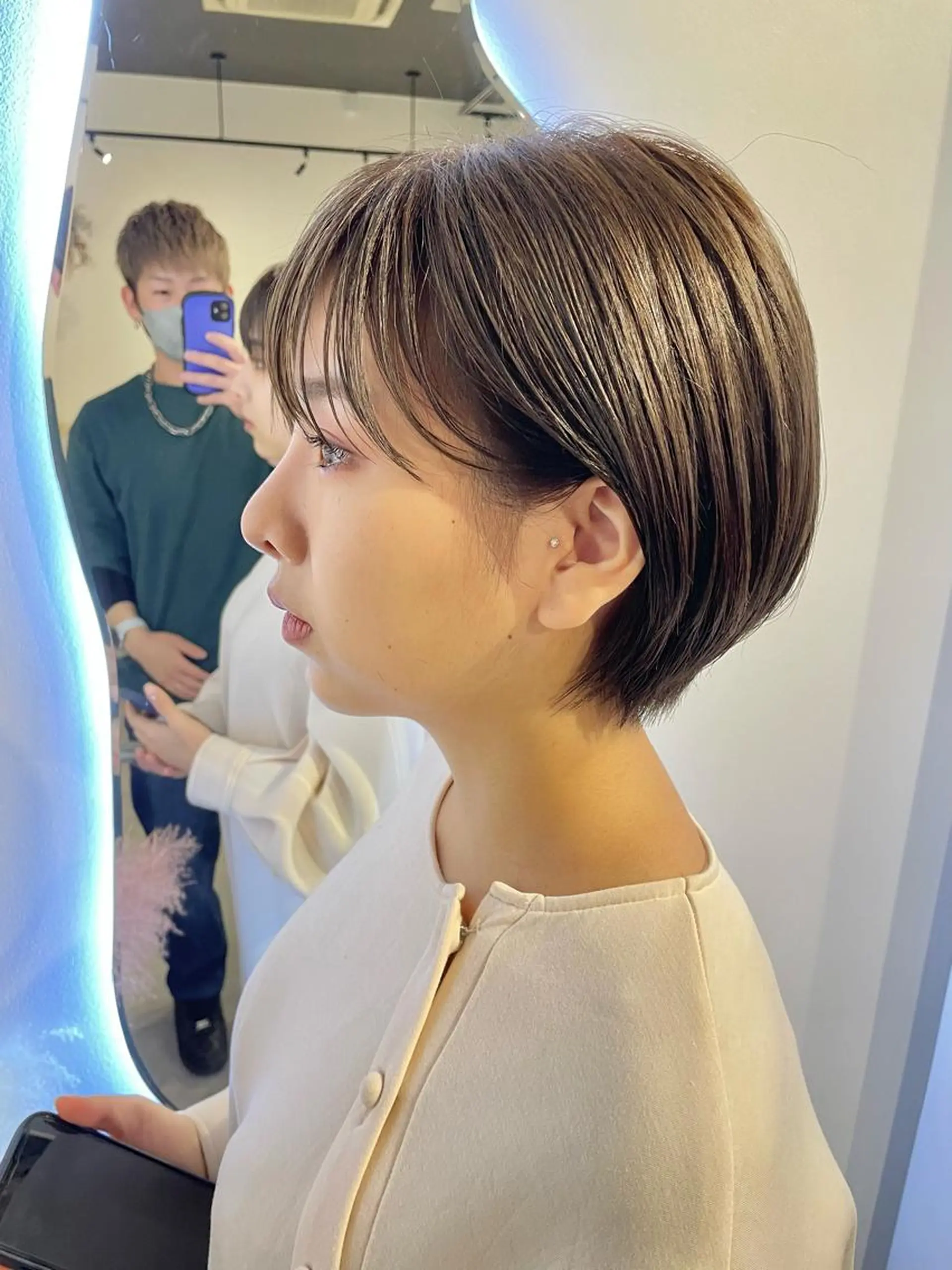 ショート カラー サイドバング 👑髪質改善カラー 中垣斗希のヘアスタイル