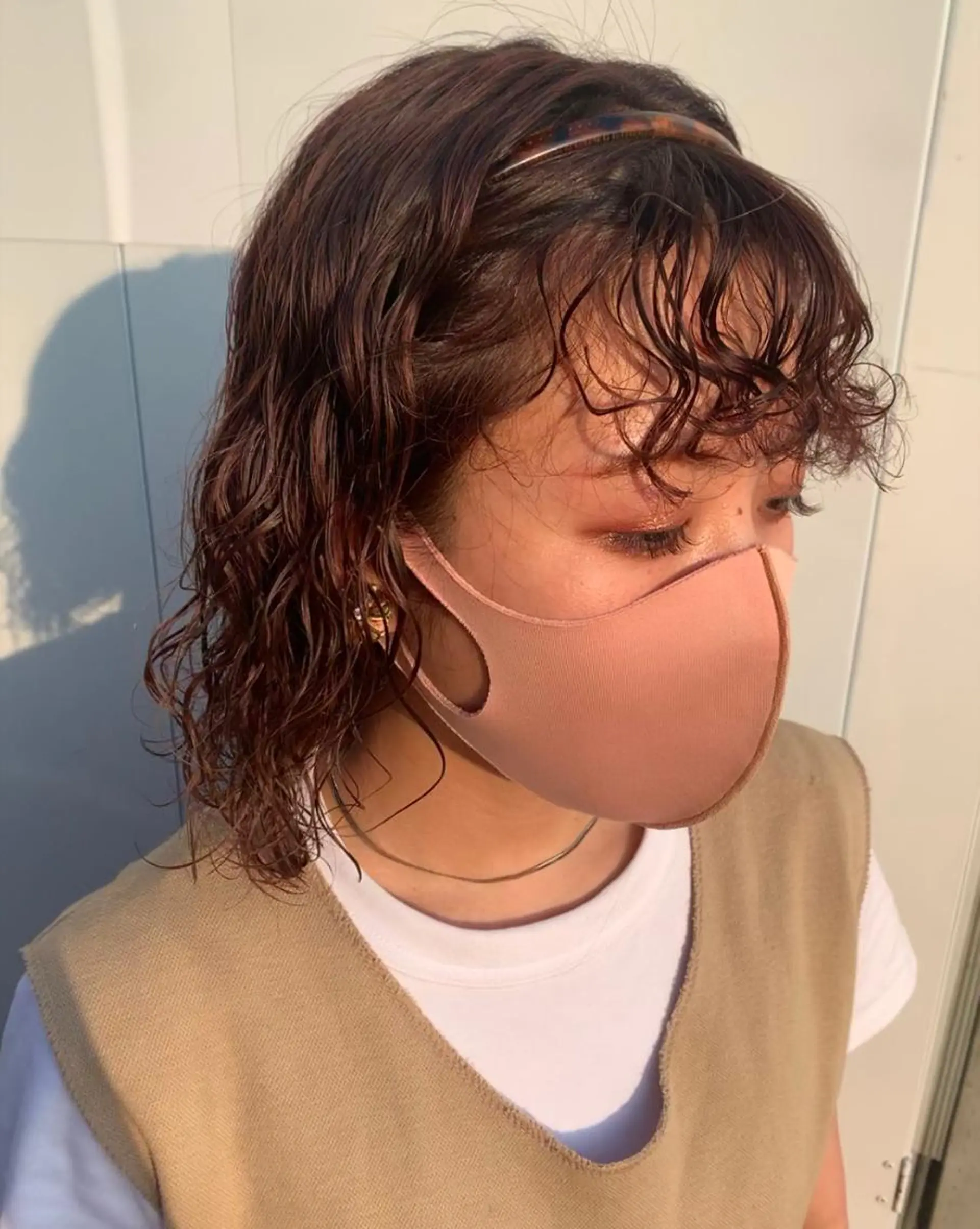 ミディアム カラー ミディアムパーマ ブラウンカラー ピンクカラー ピンクブラウン ヘアカラー 中目黒🌼 🌼ハナのヘアスタイル