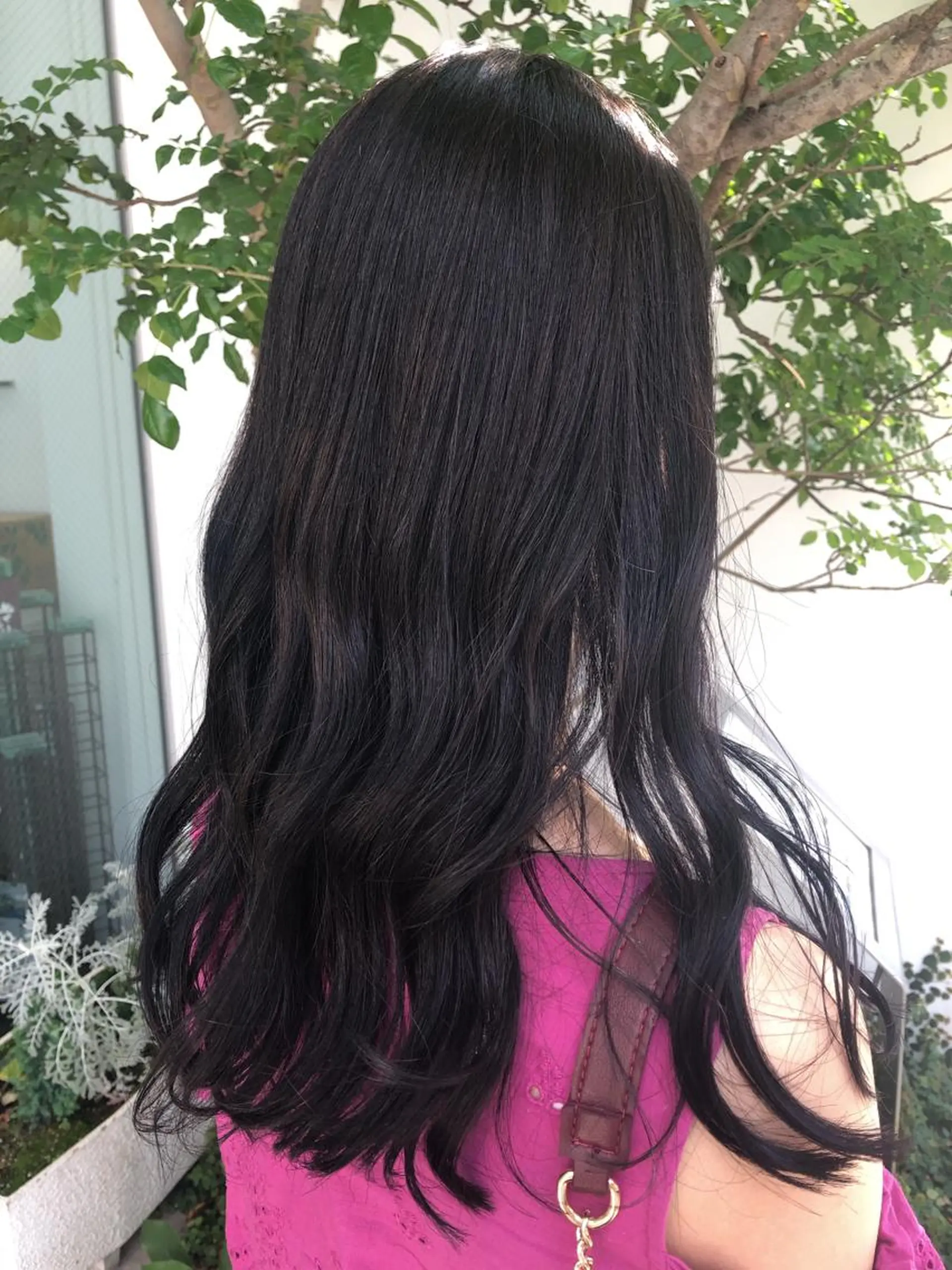 ロング カラー オレンジ 本山　くせ毛のカット 尾島光季のヘアスタイル